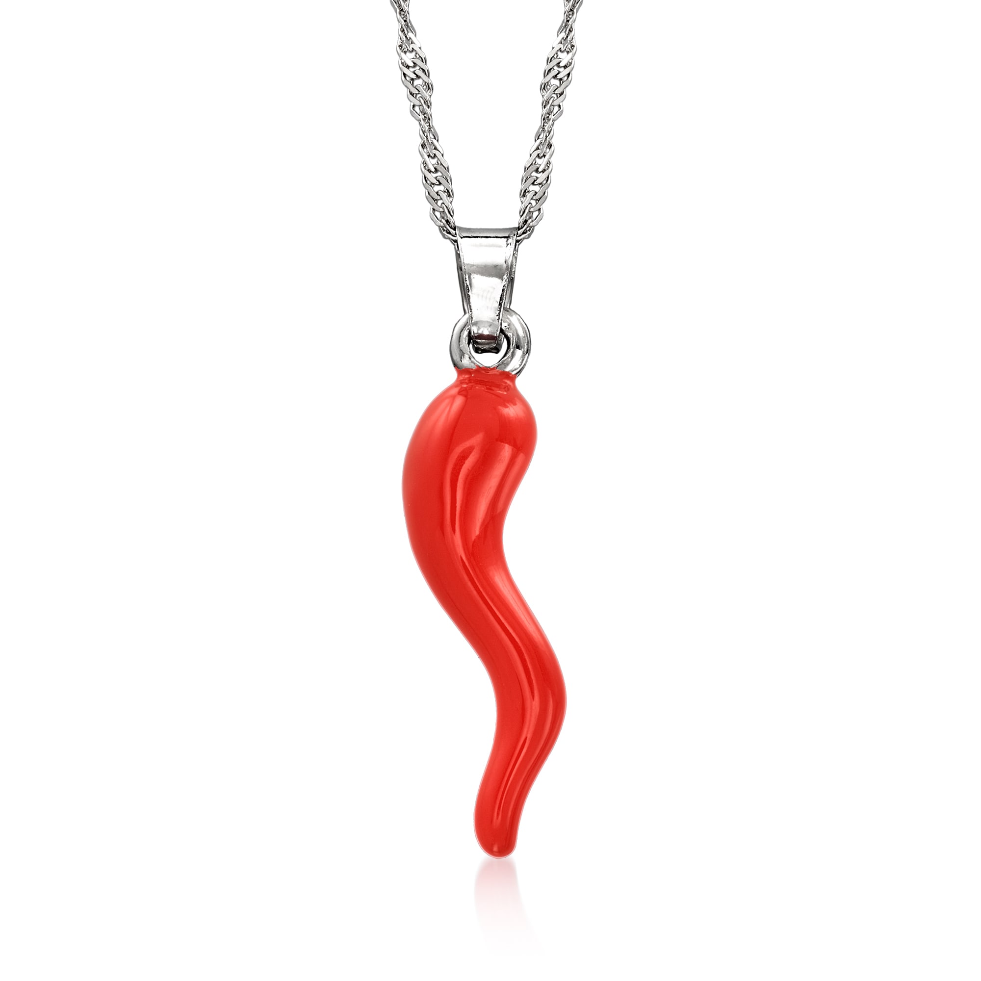 Red italian horn necklace online