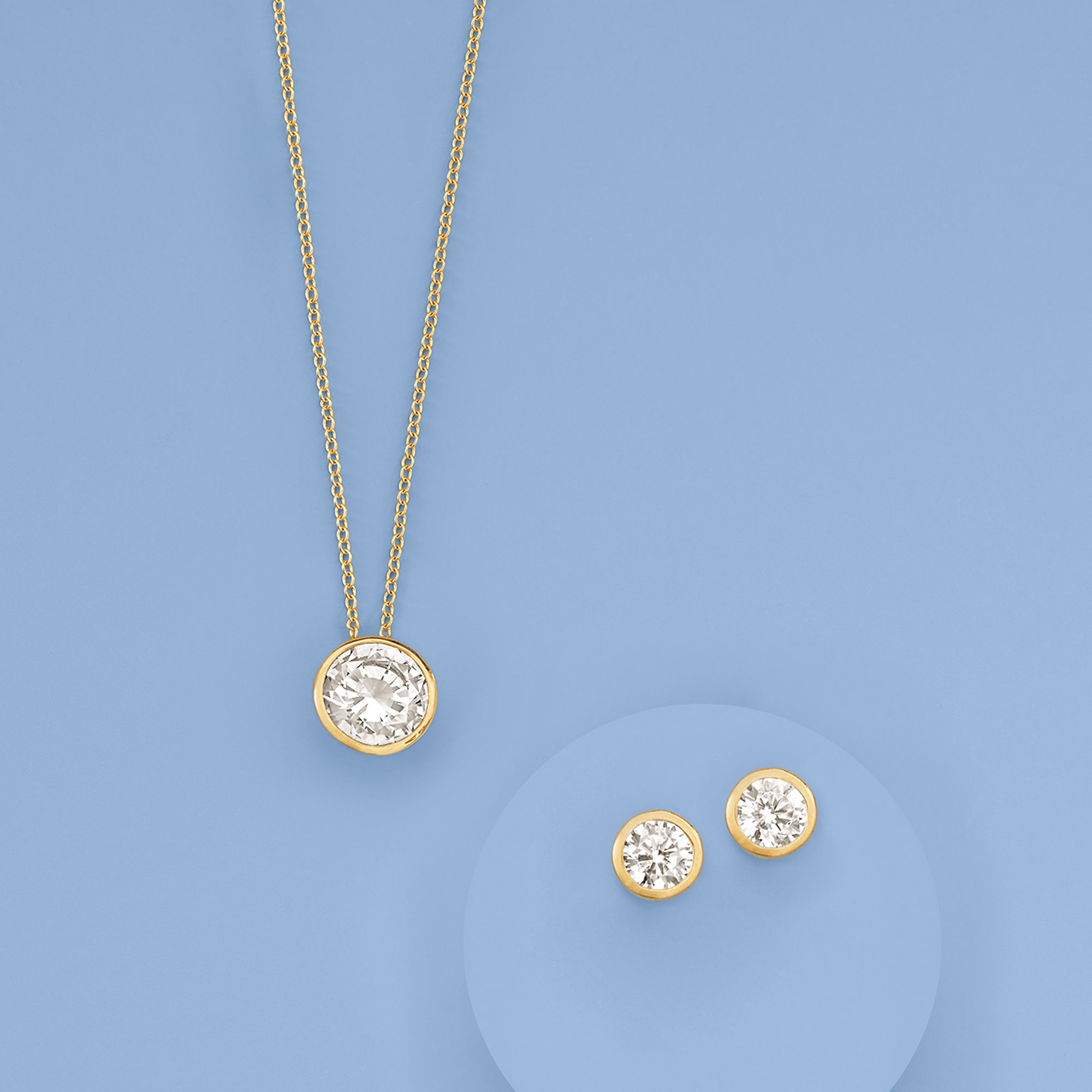 Bezel set hotsell cubic zirconia necklace