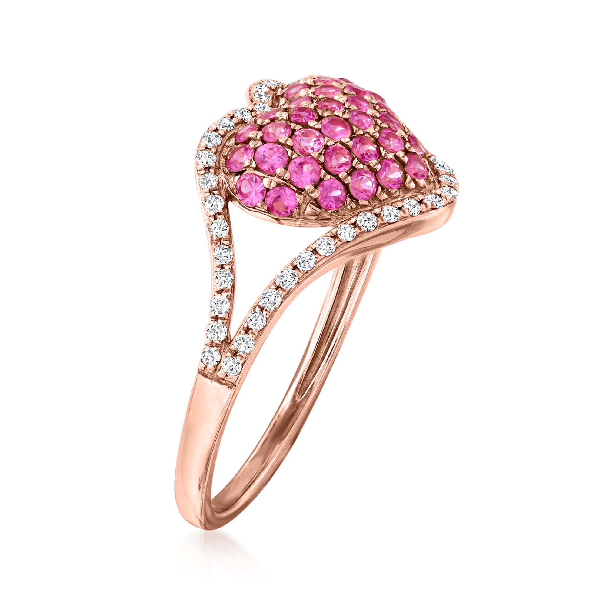 Classic French 14K Rose Gold 3.0 Carat Light Pink Sapphire Solitaire  Wedding Ring R401-14KRGLPS