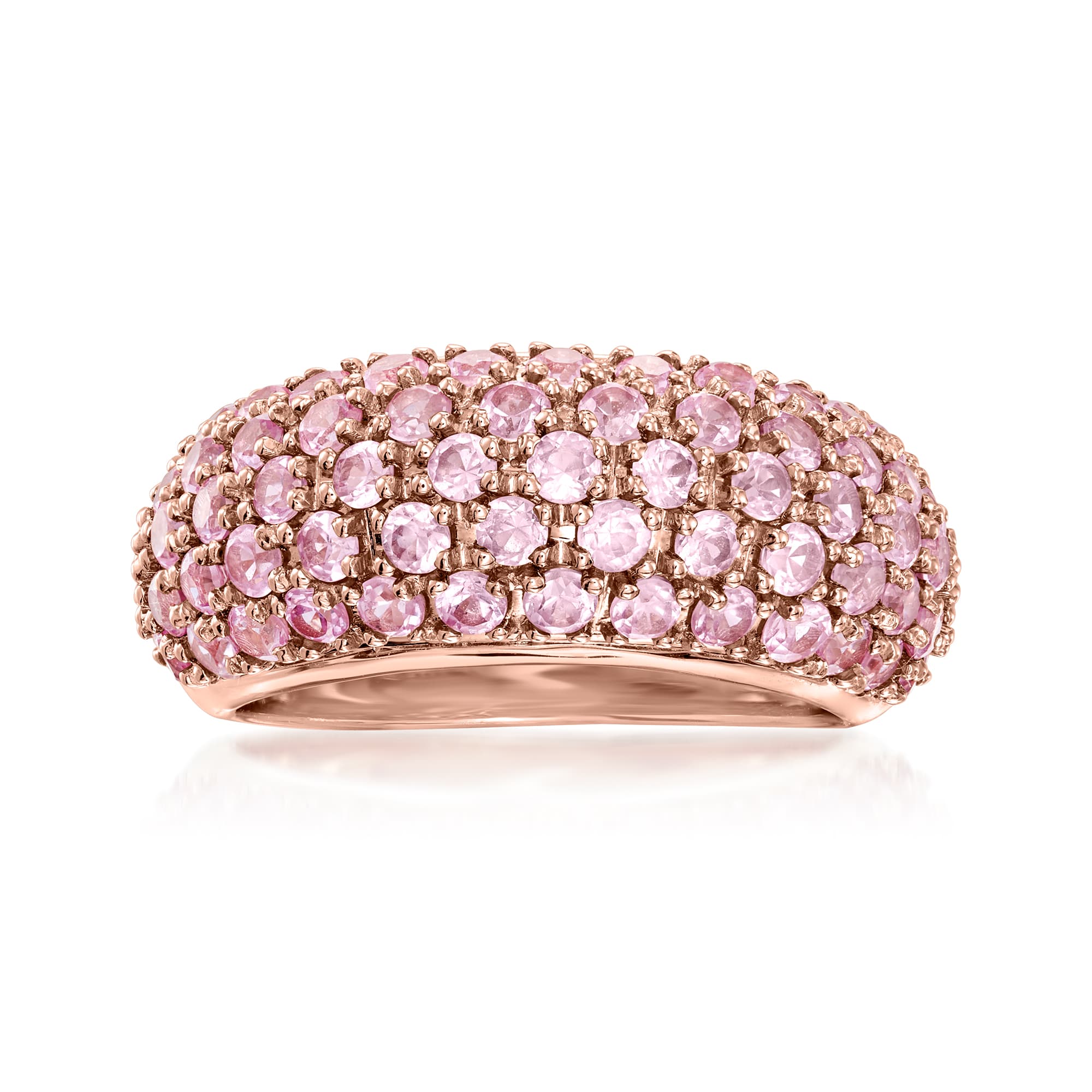 Pink sapphire pave outlet ring