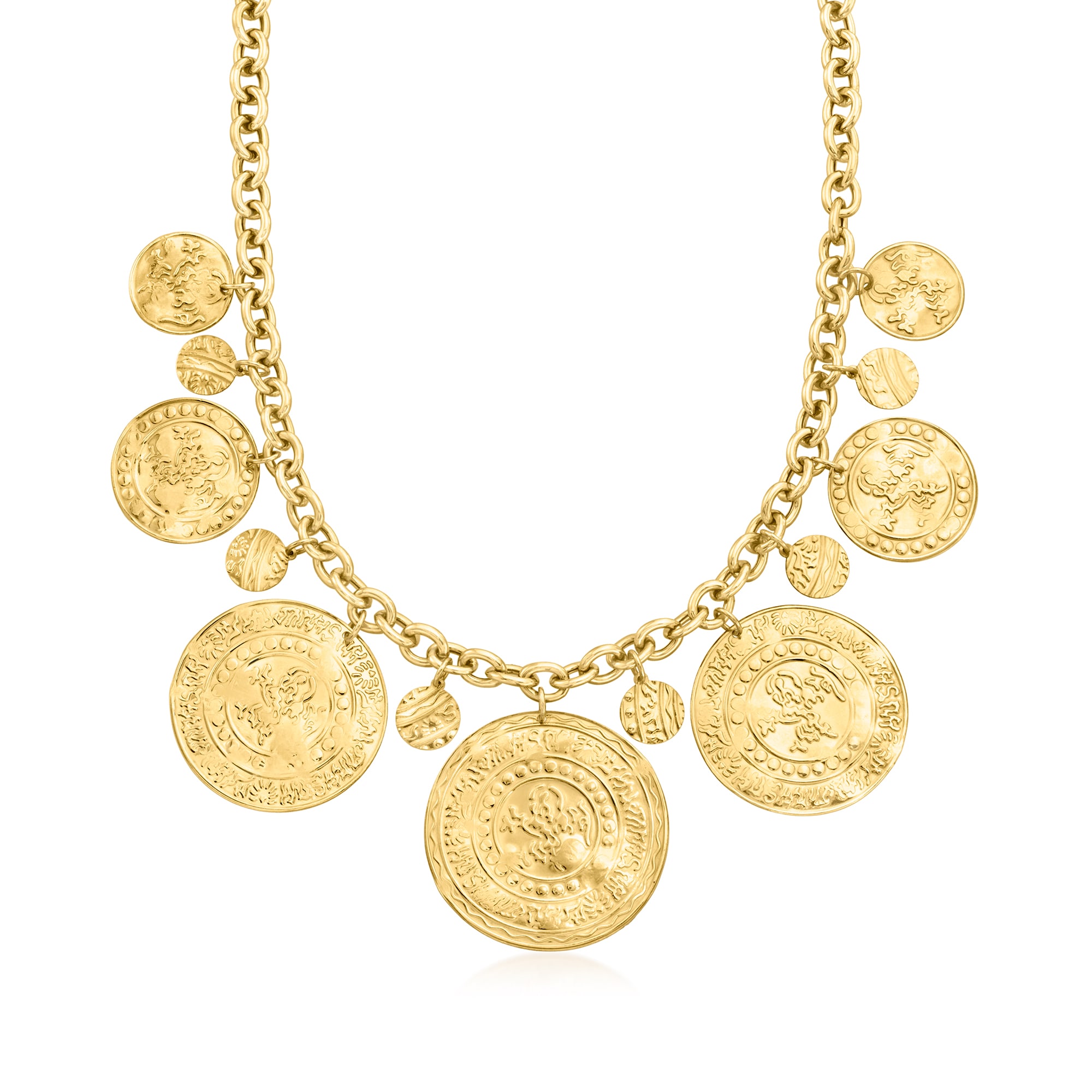 Coin necklace top 18k gold