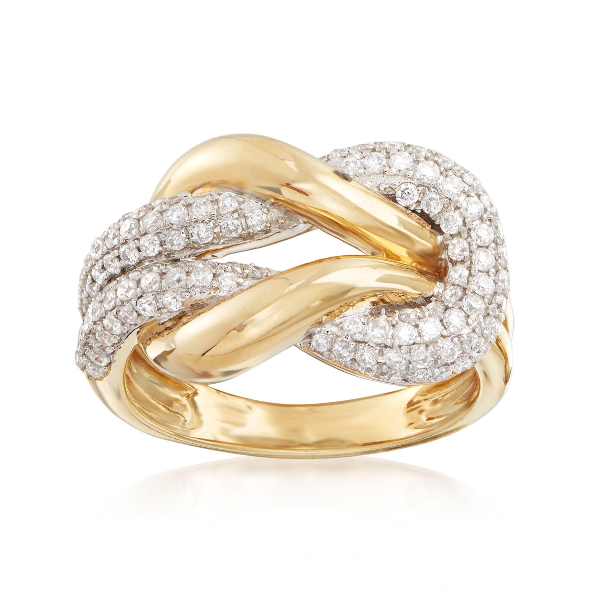 .75 ct. t.w. Diamond Loop Ring in 14kt Yellow Gold | Ross-Simons