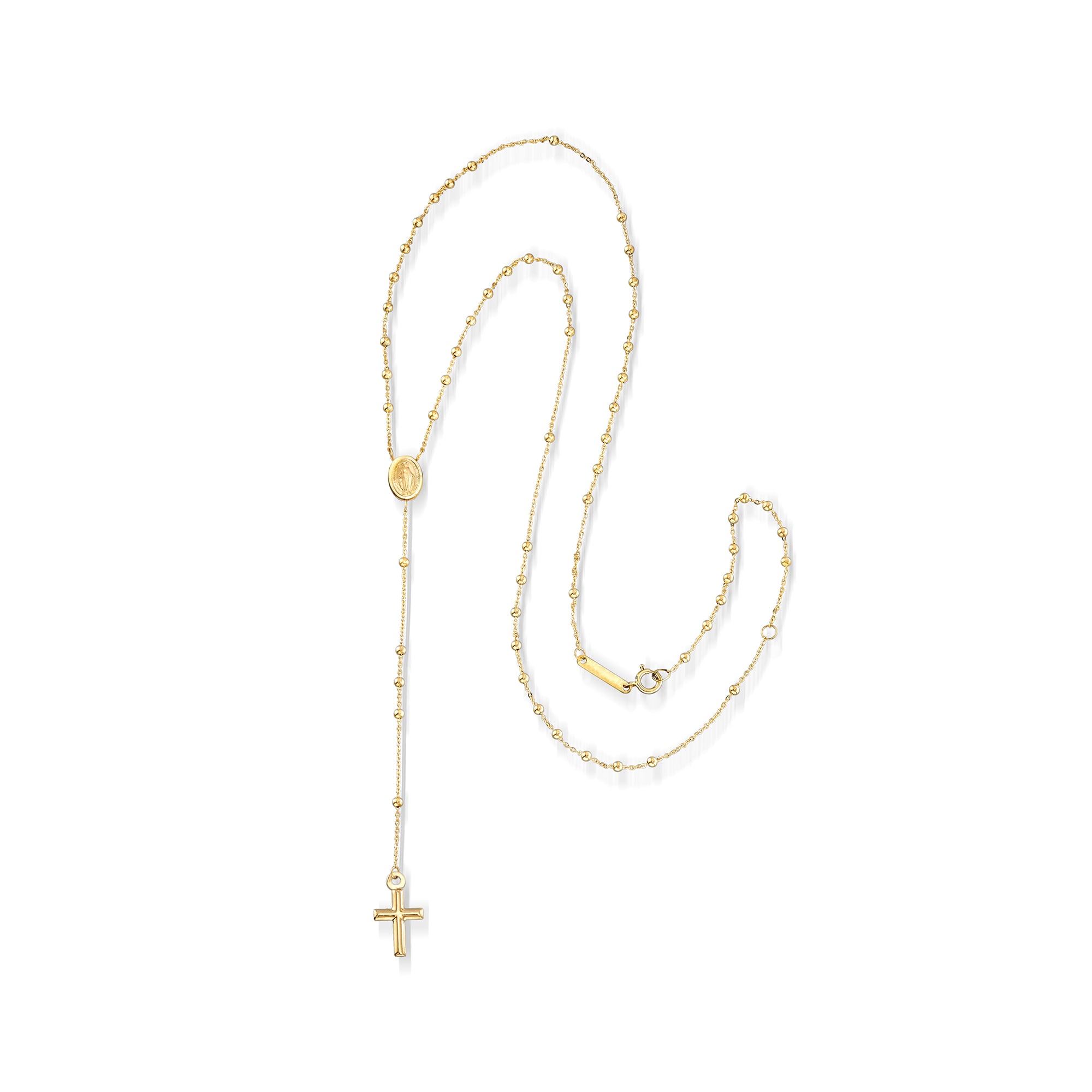 Italian gold rosary necklace deals