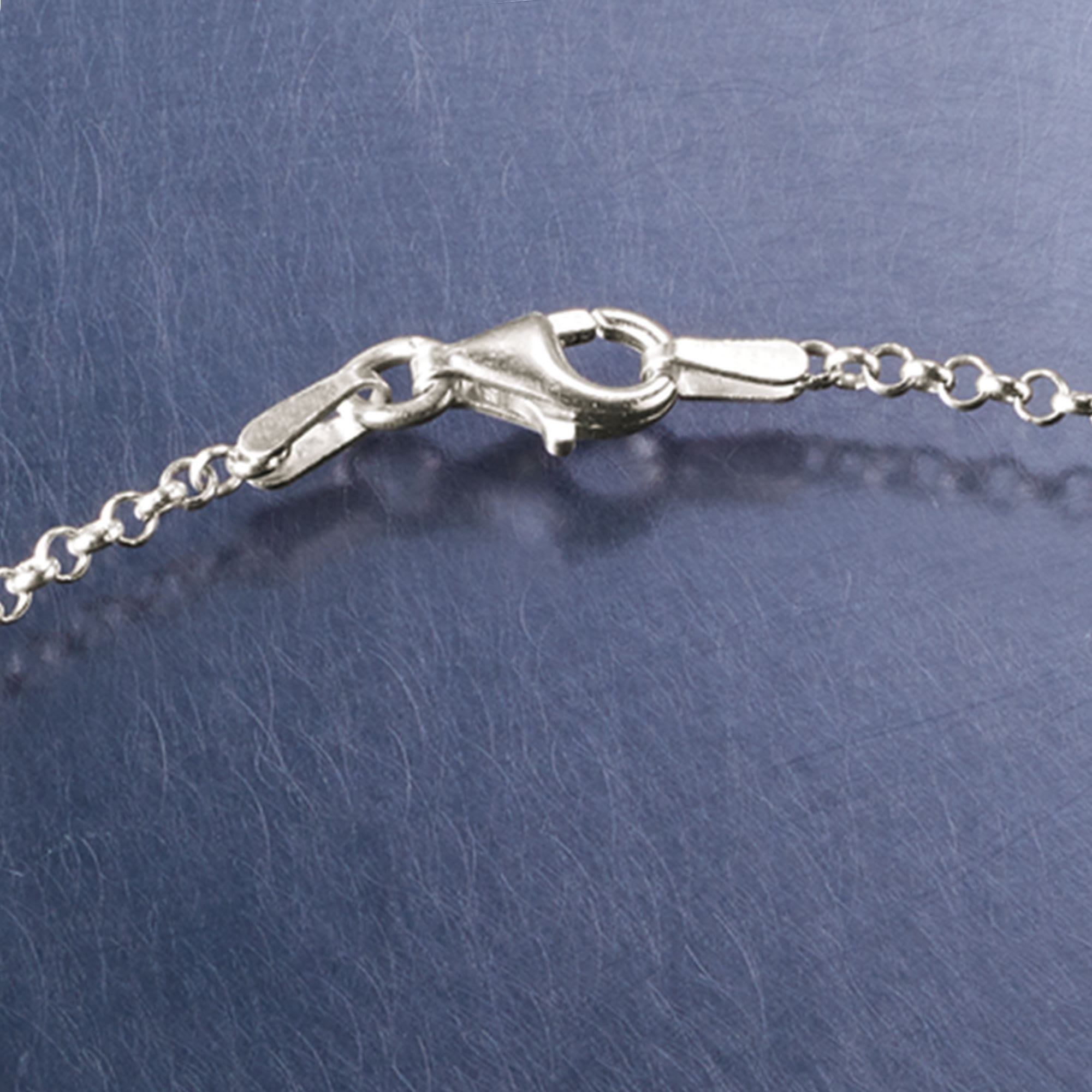 Monogram Sterling Silver Bracelet with Rollo Chain