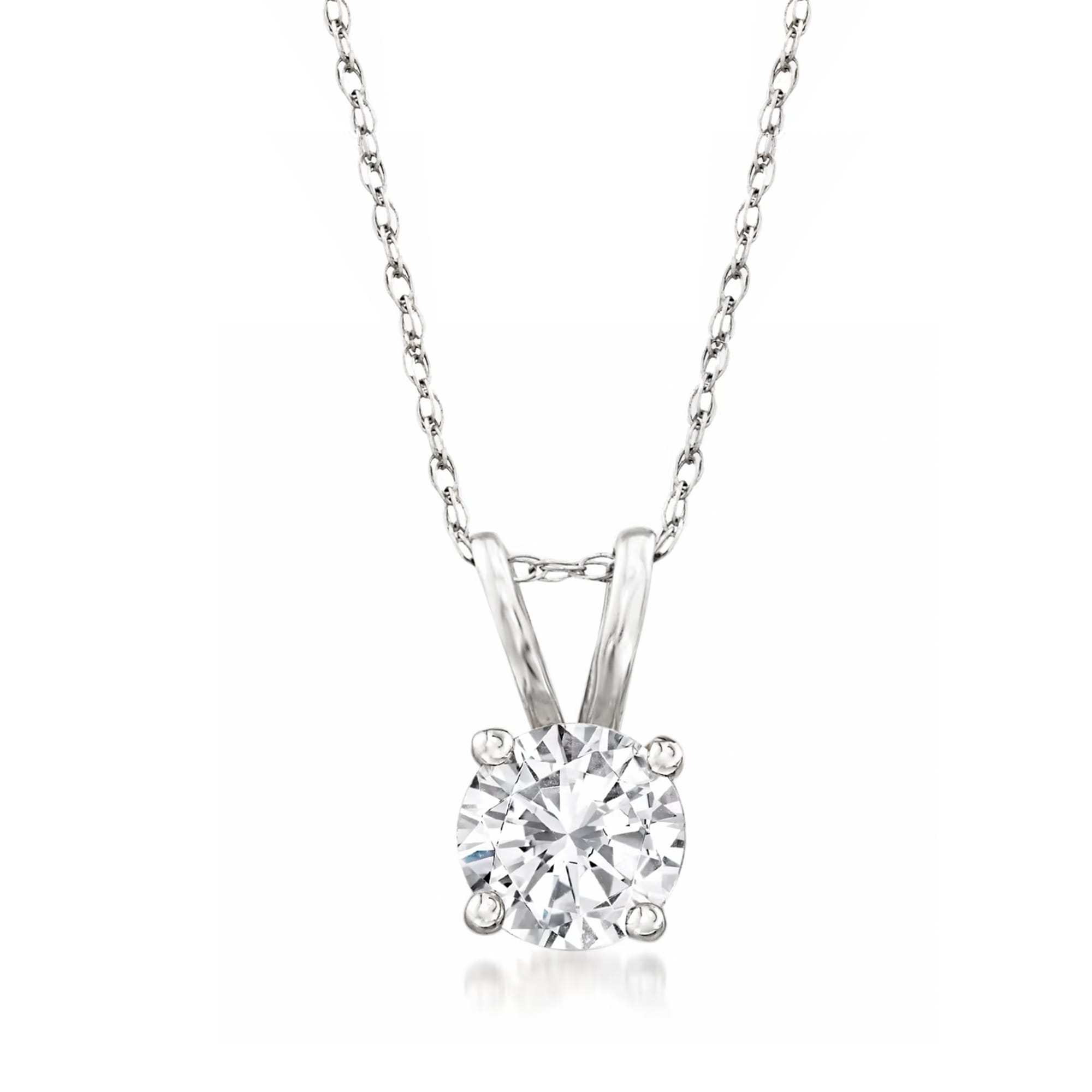 .75 Carat Diamond Solitaire Necklace in 14kt White Gold | Ross-Simons