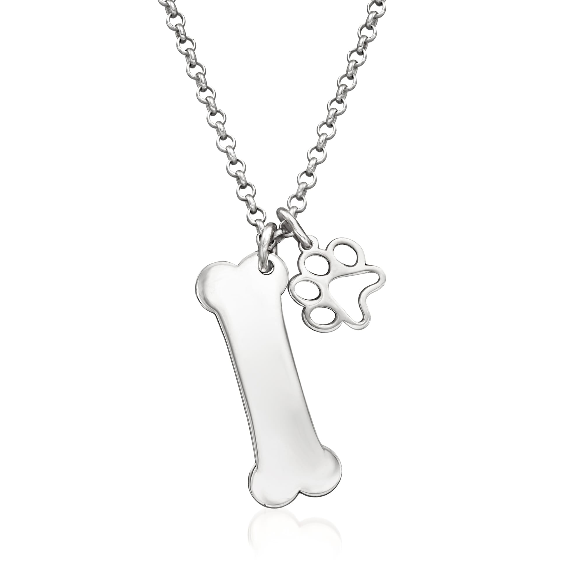 Sterling silver dog shop bone necklace