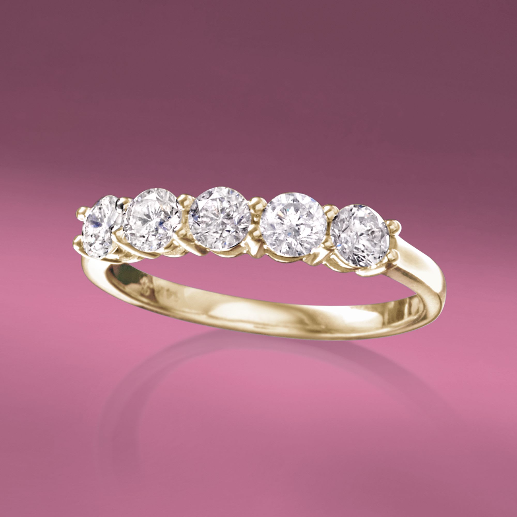 1.00 ct. t.w. Diamond Five-Stone Ring in 14kt Yellow Gold | Ross-Simons
