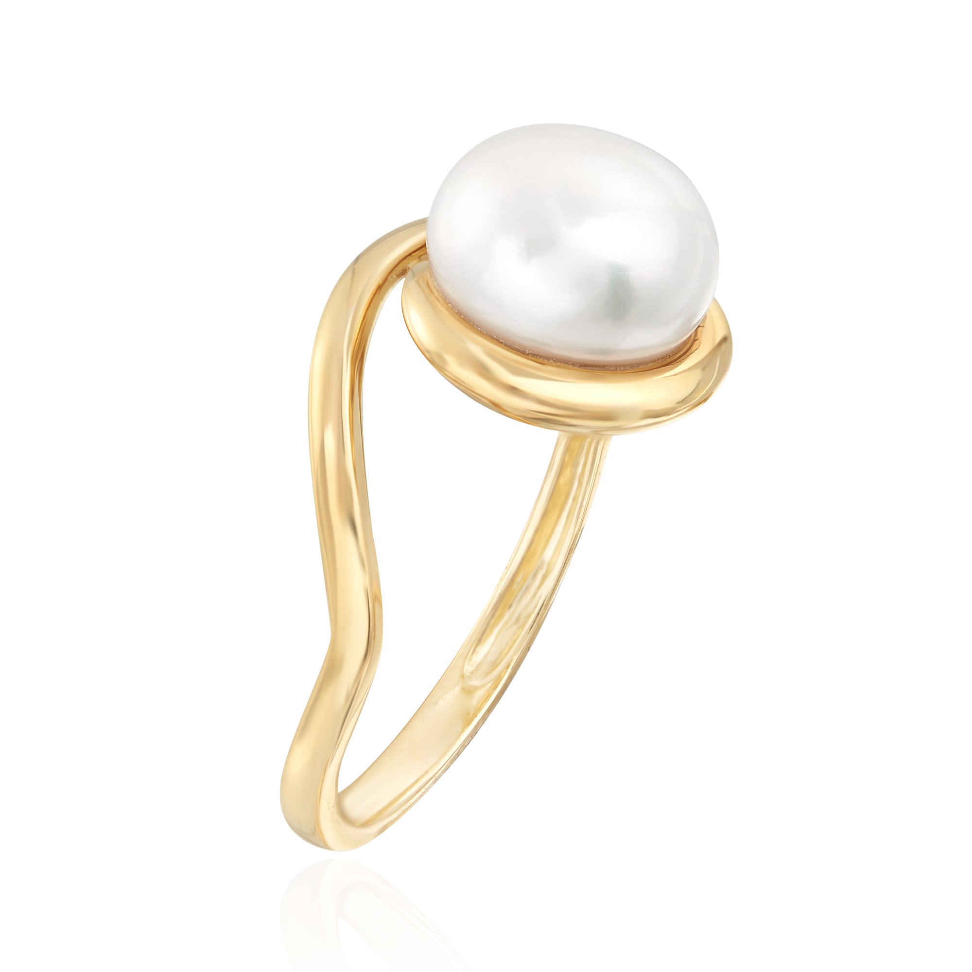 9-10mm Cultured Pearl Loop Ring in 14kt Yellow Gold | Ross-Simons