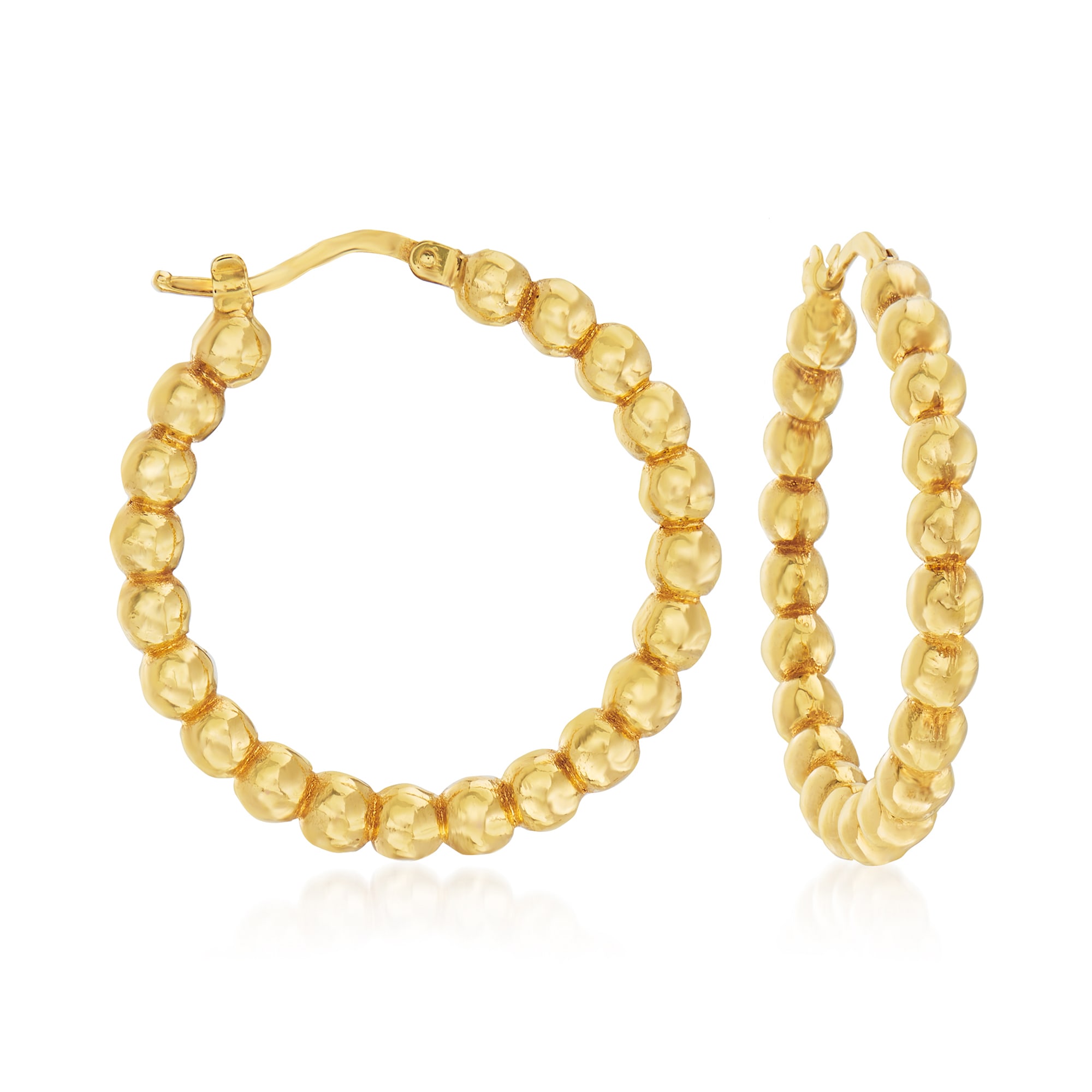 14k gold outlet beaded hoop earrings
