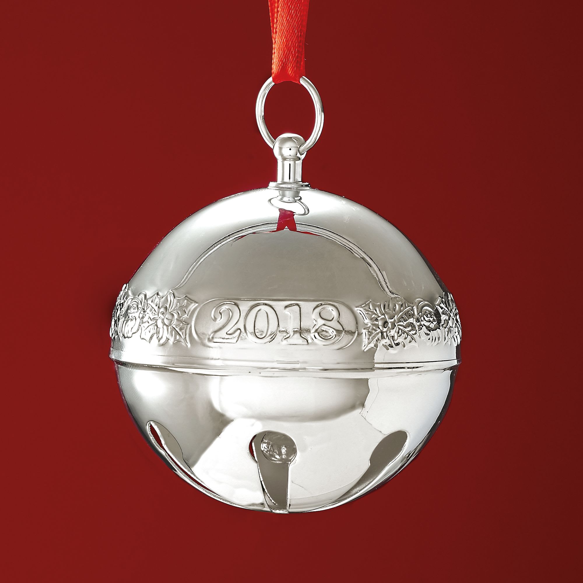 Wallace 2018 Annual Silver Plate Sleigh Bell Ornament 48th Edition