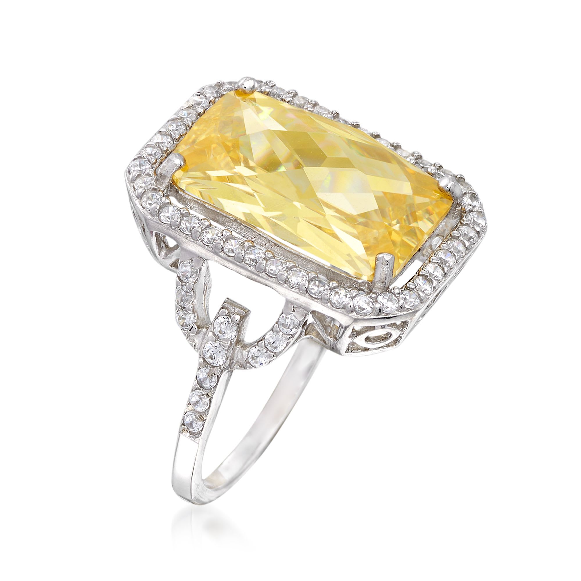 Canary yellow discount cz diamond rings