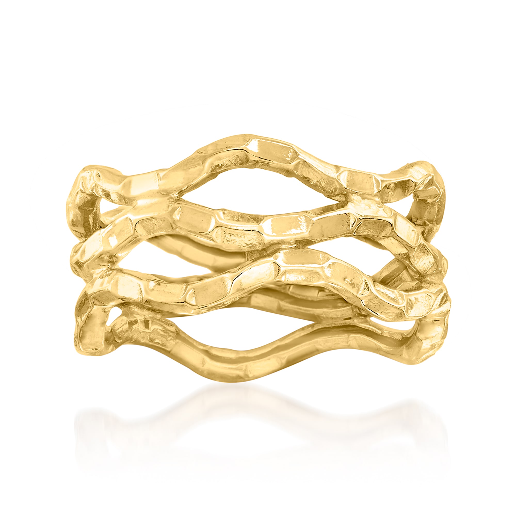 14kt Yellow Gold Wavy Open-Space Ring | Ross-Simons