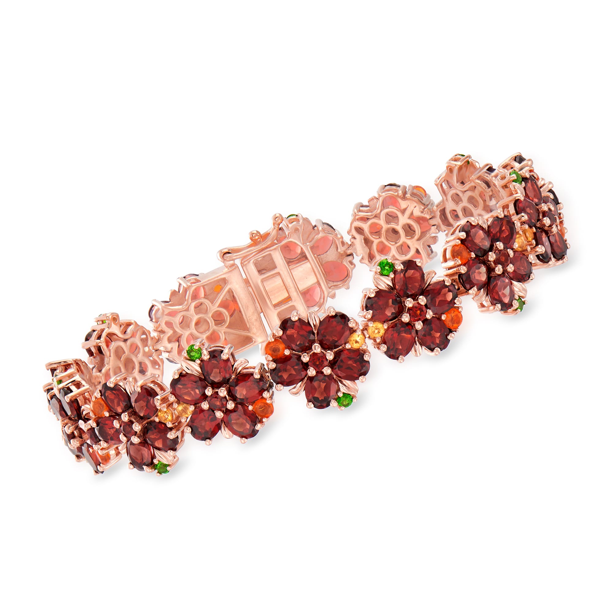 Bloom Petit Flower Dark Pink Sapphires String Bracelet in Rose
