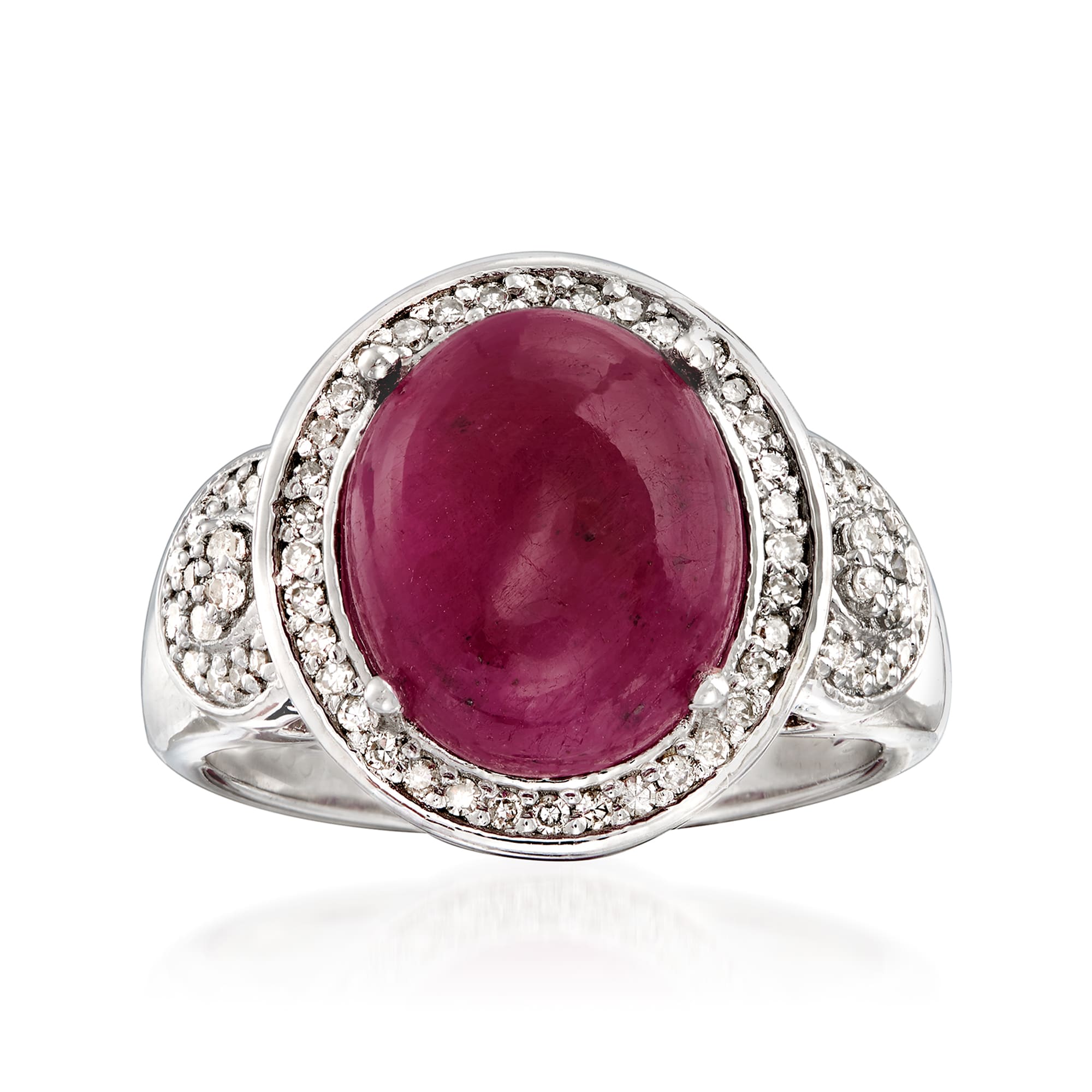 7.00 Carat Ruby and .36 ct. t.w. Diamond Ring in Sterling Silver | Ross ...