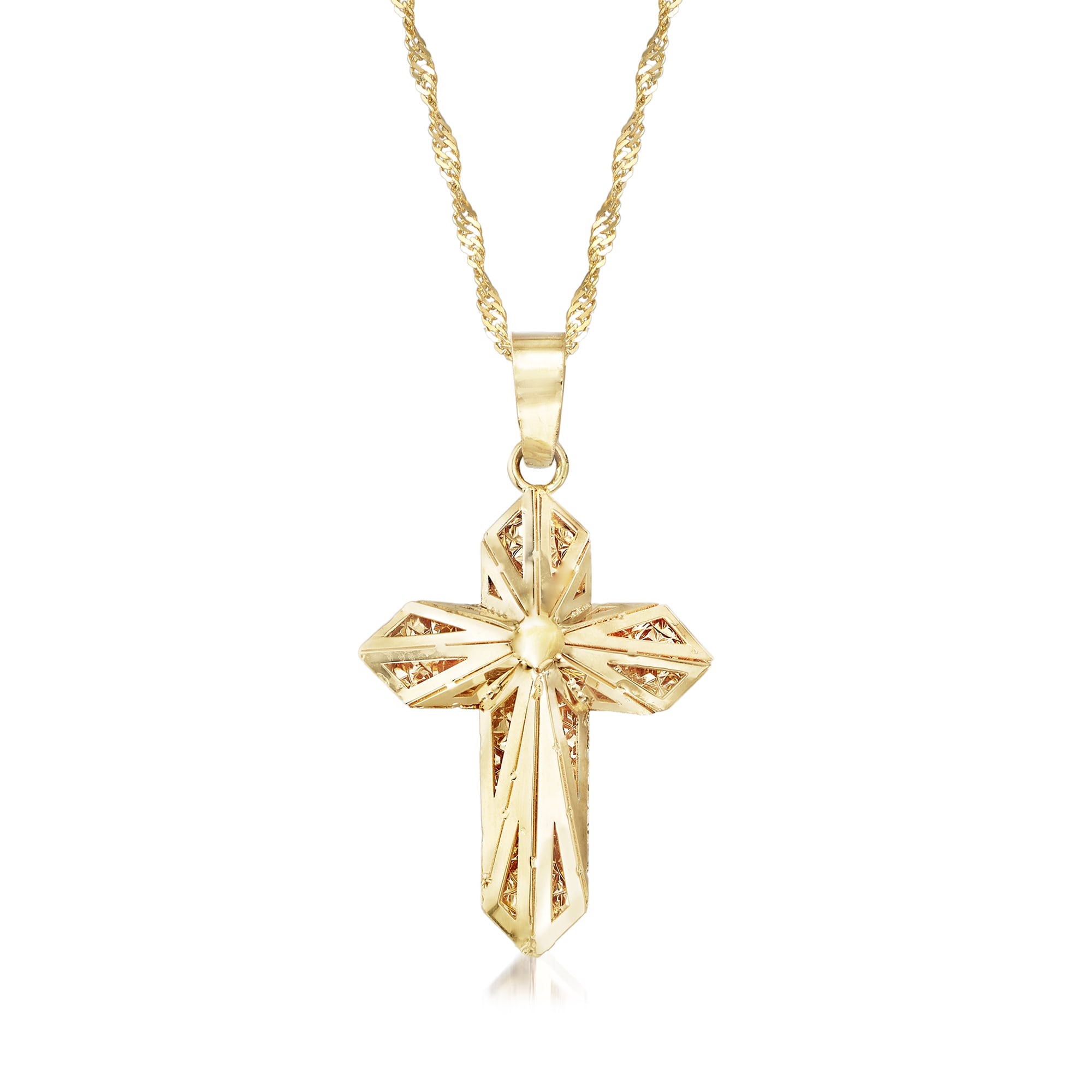 3 inch gold cross pendant top