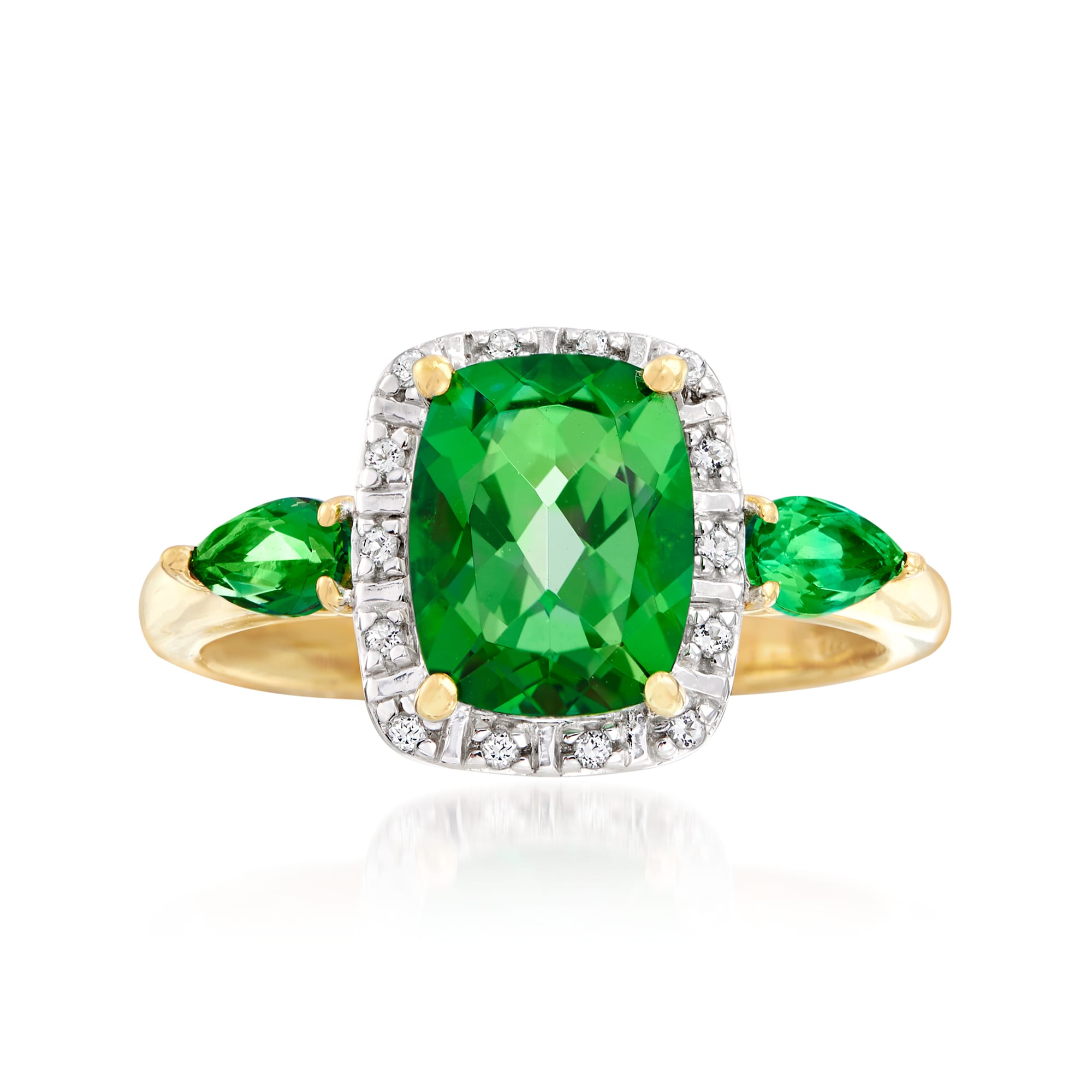 2.46 ct. t.w. Green and White Swarovski Topaz Ring in Sterling Silver ...