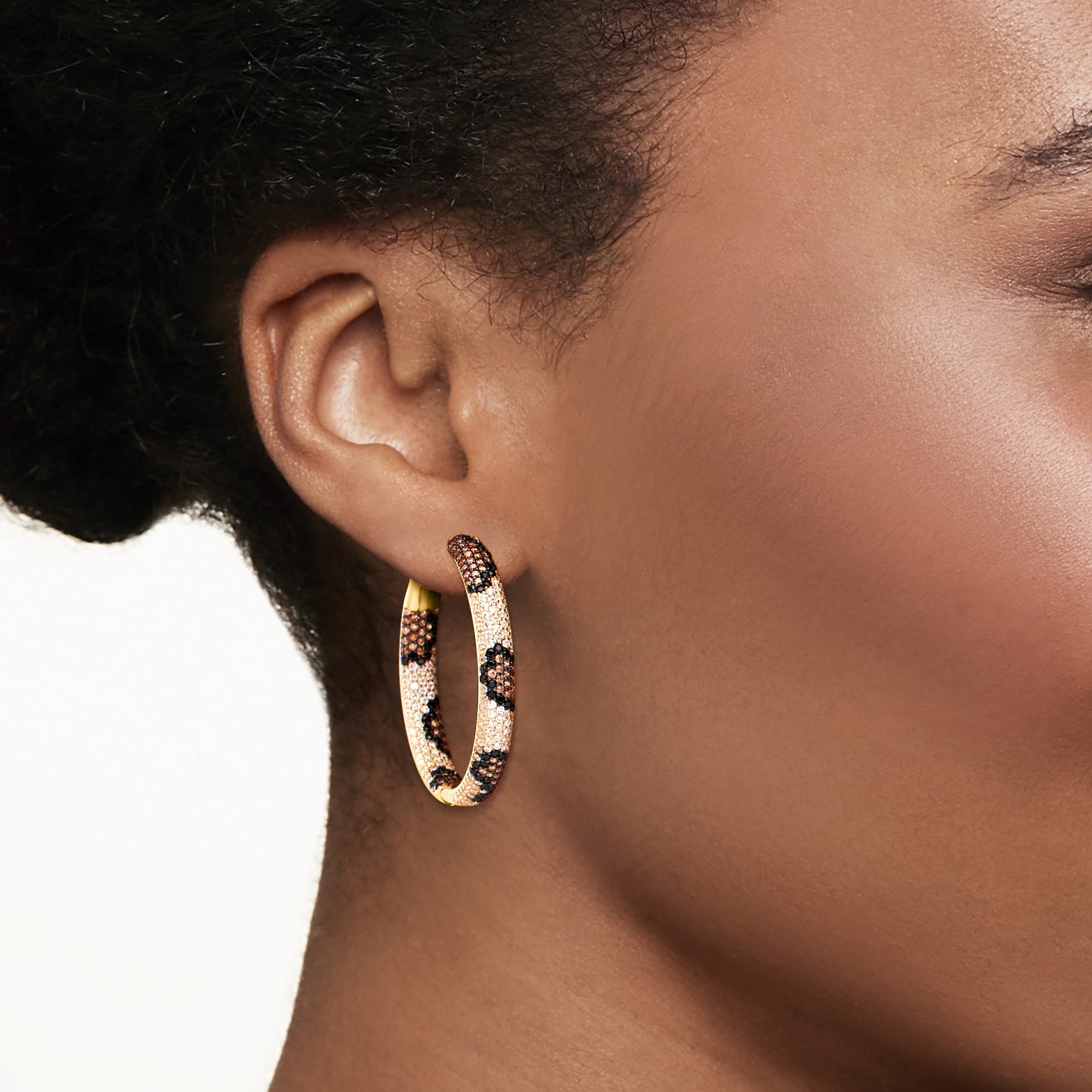 Leopard print hoop earrings store