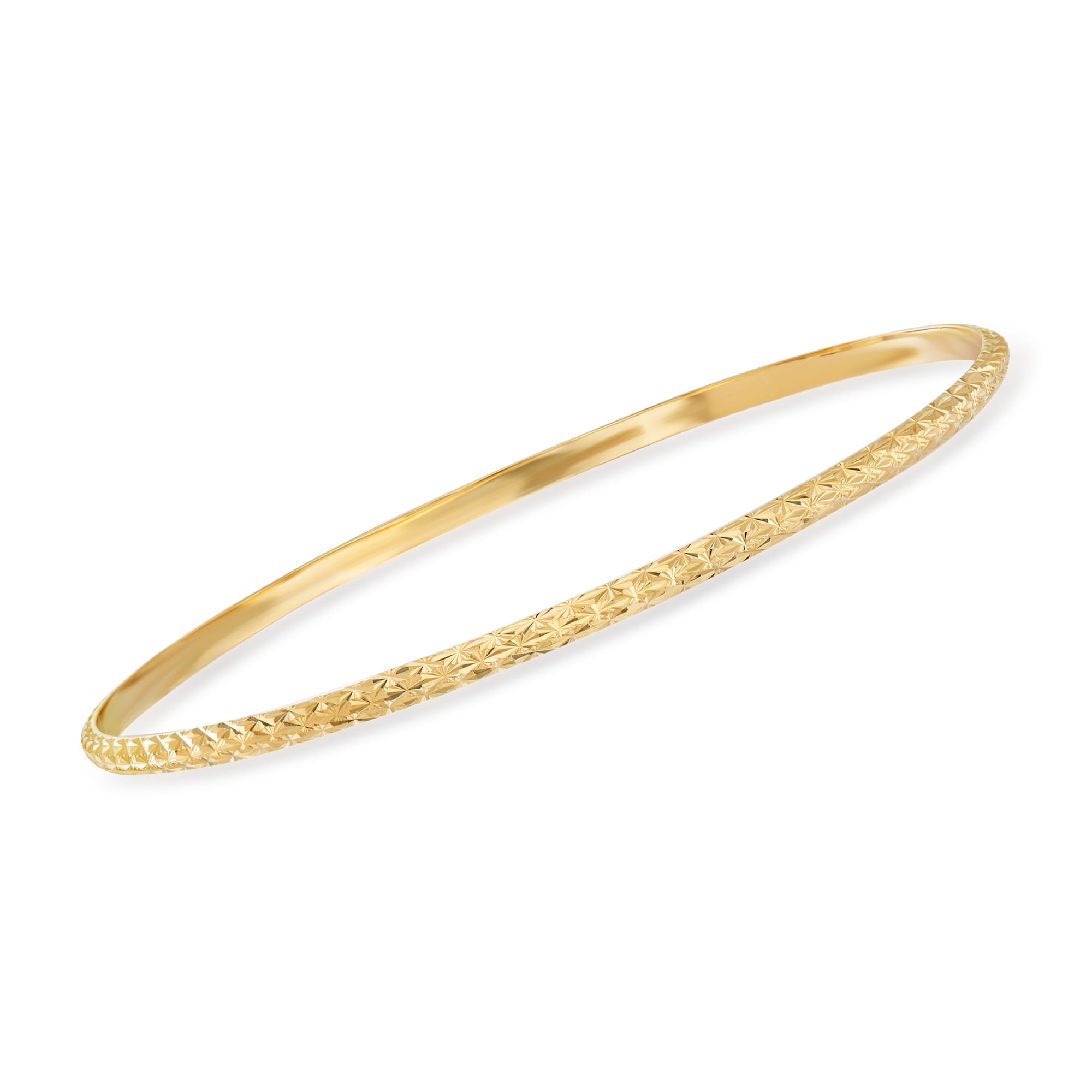 Italian Diamond-Cut 14kt Yellow Gold Bangle Bracelet | Ross-Simons