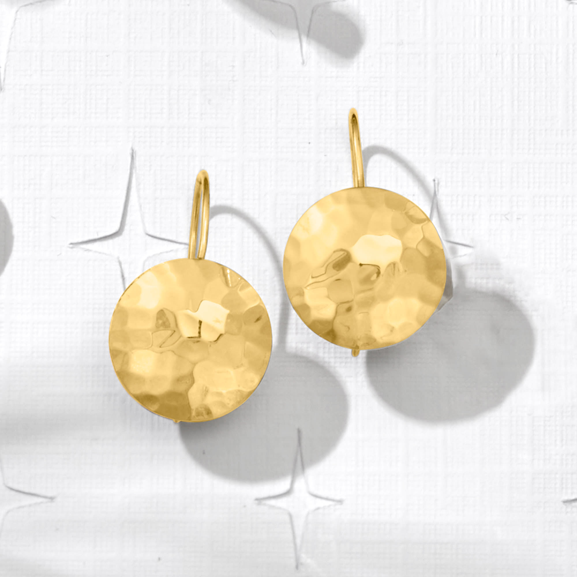 Speckle Earrings - minimalist dappled disc earrings in gold or silver -  Ugly Baby