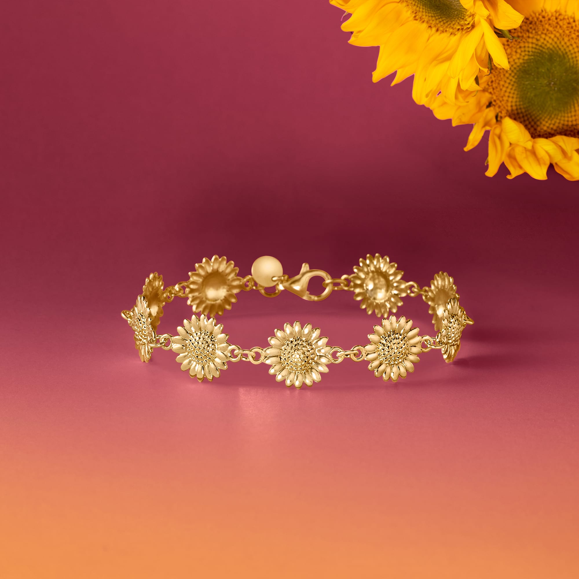 Rose gold sunflower bracelet new arrivals