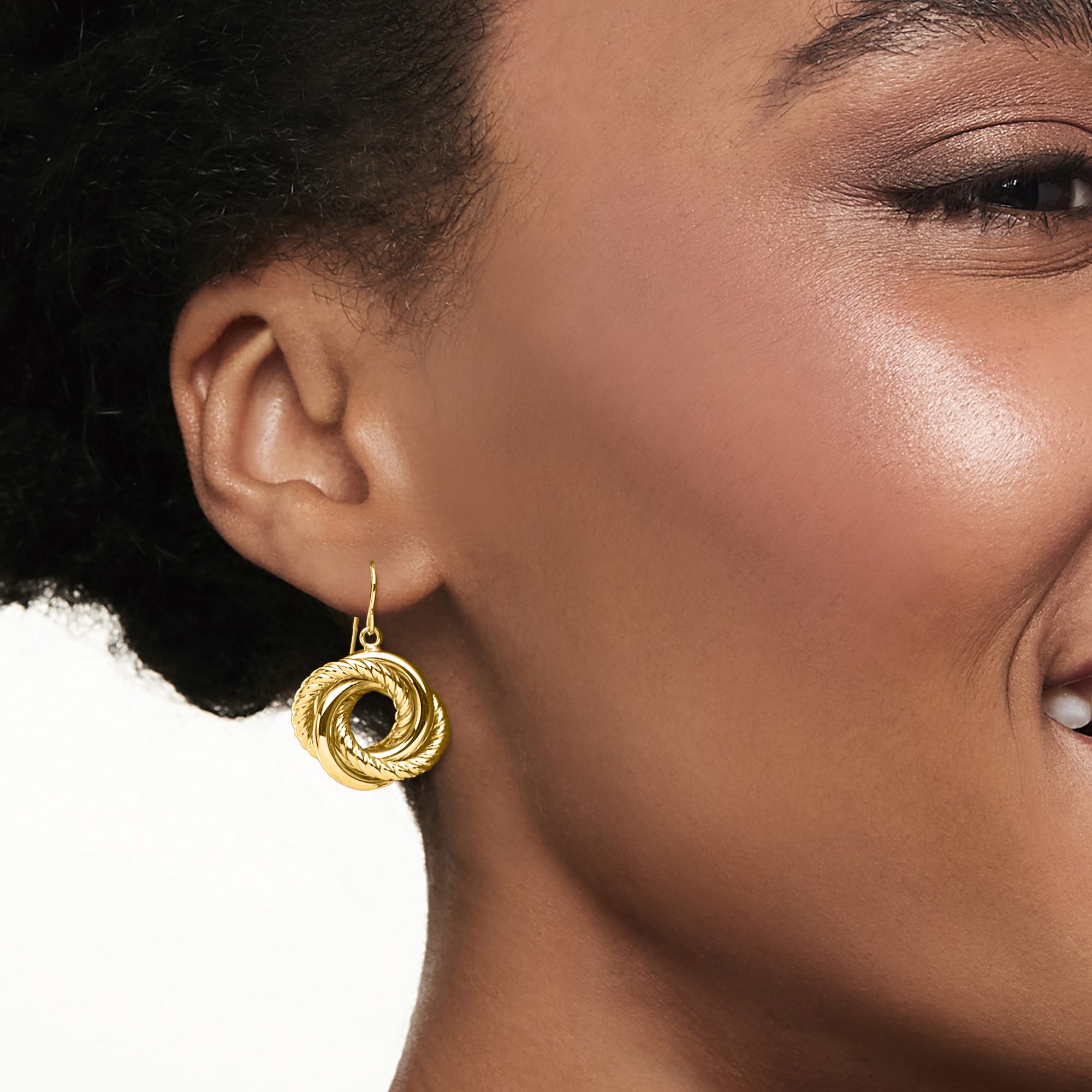 Italian 14kt Yellow Gold Circle Drop Earrings | Ross-Simons