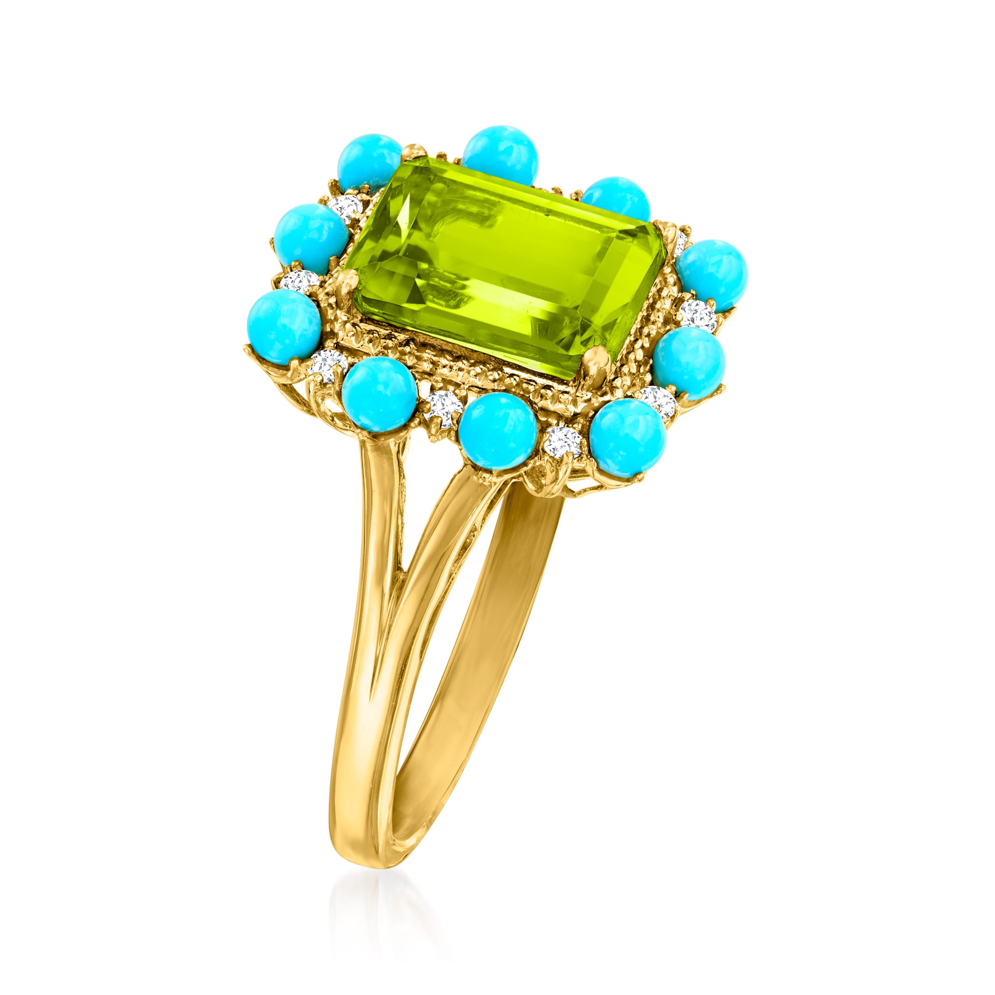 Turquoise and on sale peridot ring