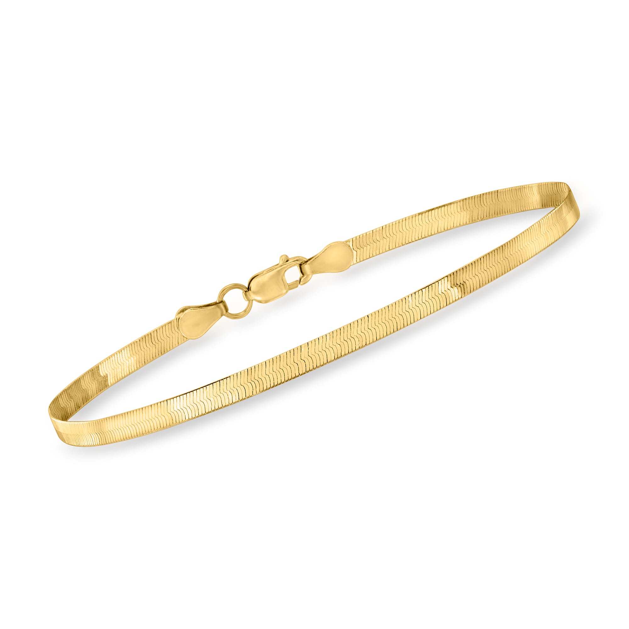 3mm 14kt Yellow Gold Herringbone Bracelet Ross Simons