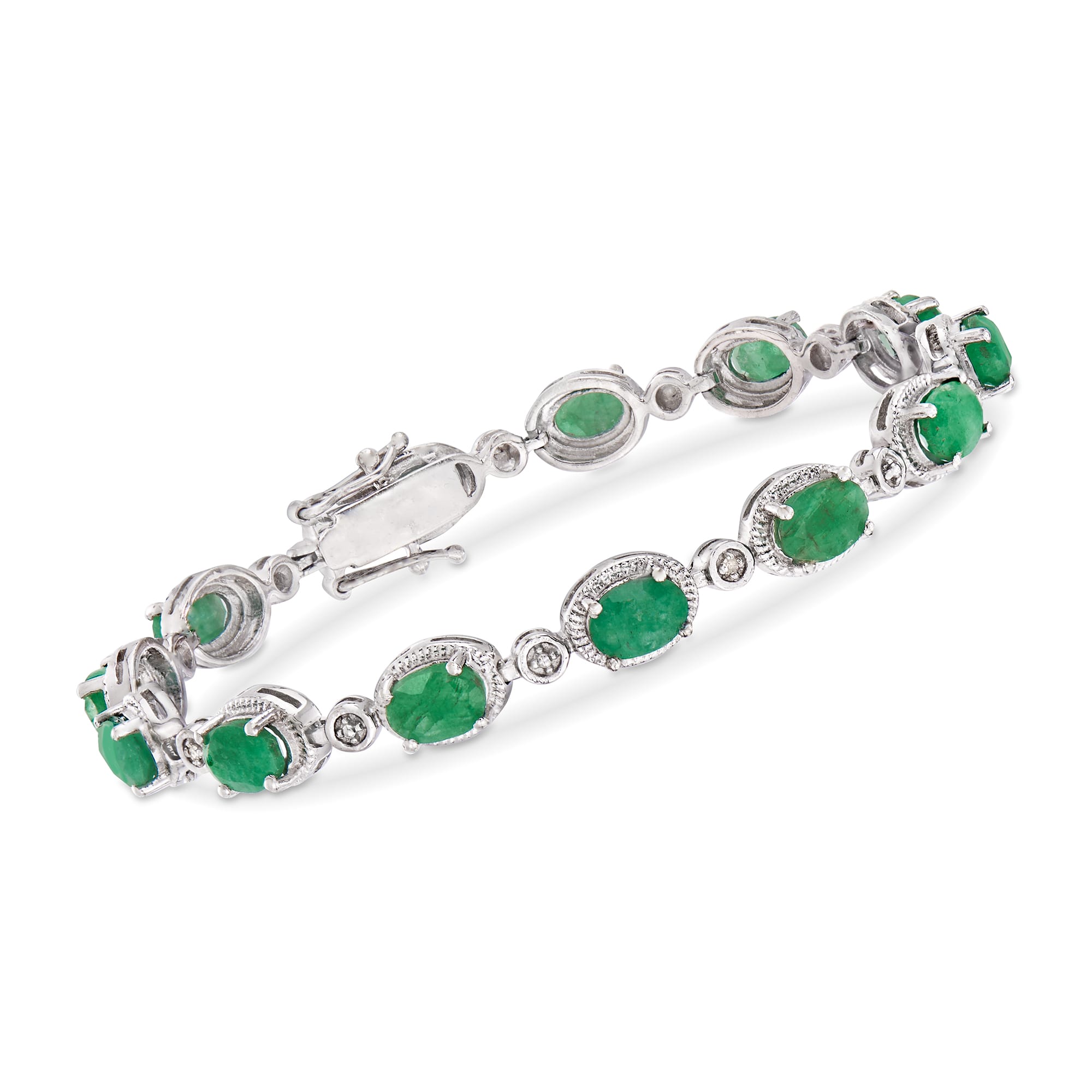 Silver and emerald clearance bracelet