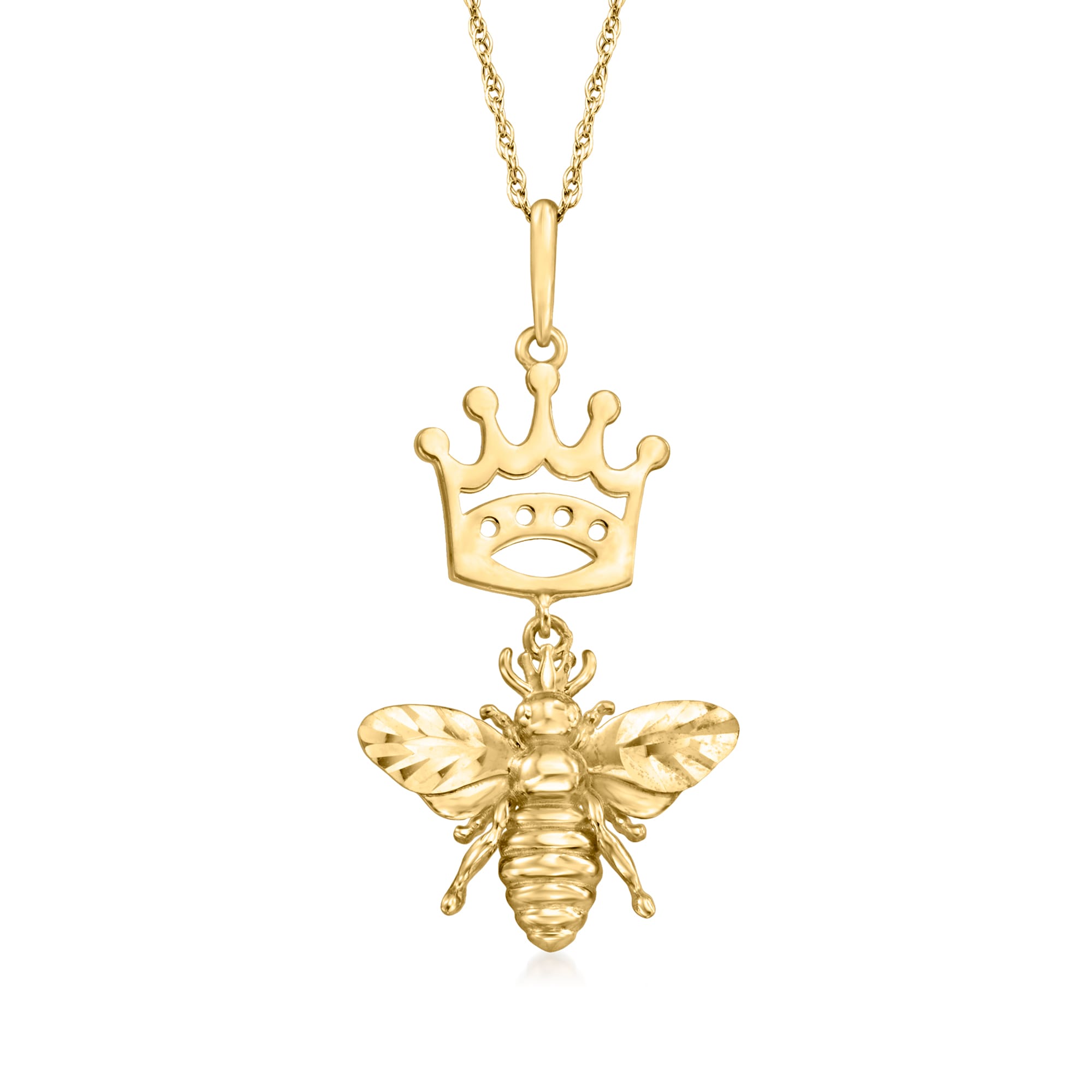 14kt Yellow Gold Queen Bee Pendant Necklace Ross Simons