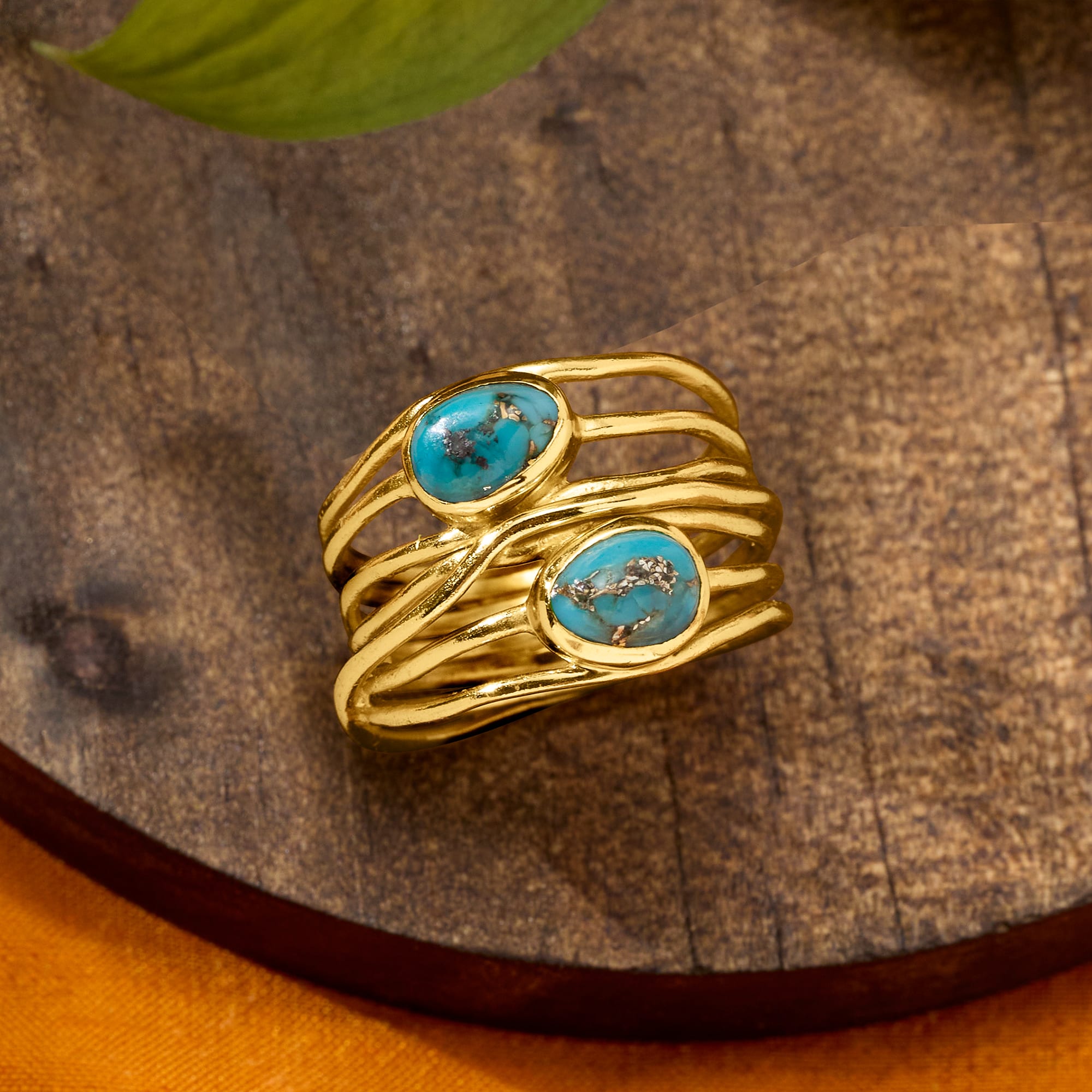 Turquoise Highway Ring in 18kt Gold Over Sterling Ross Simons