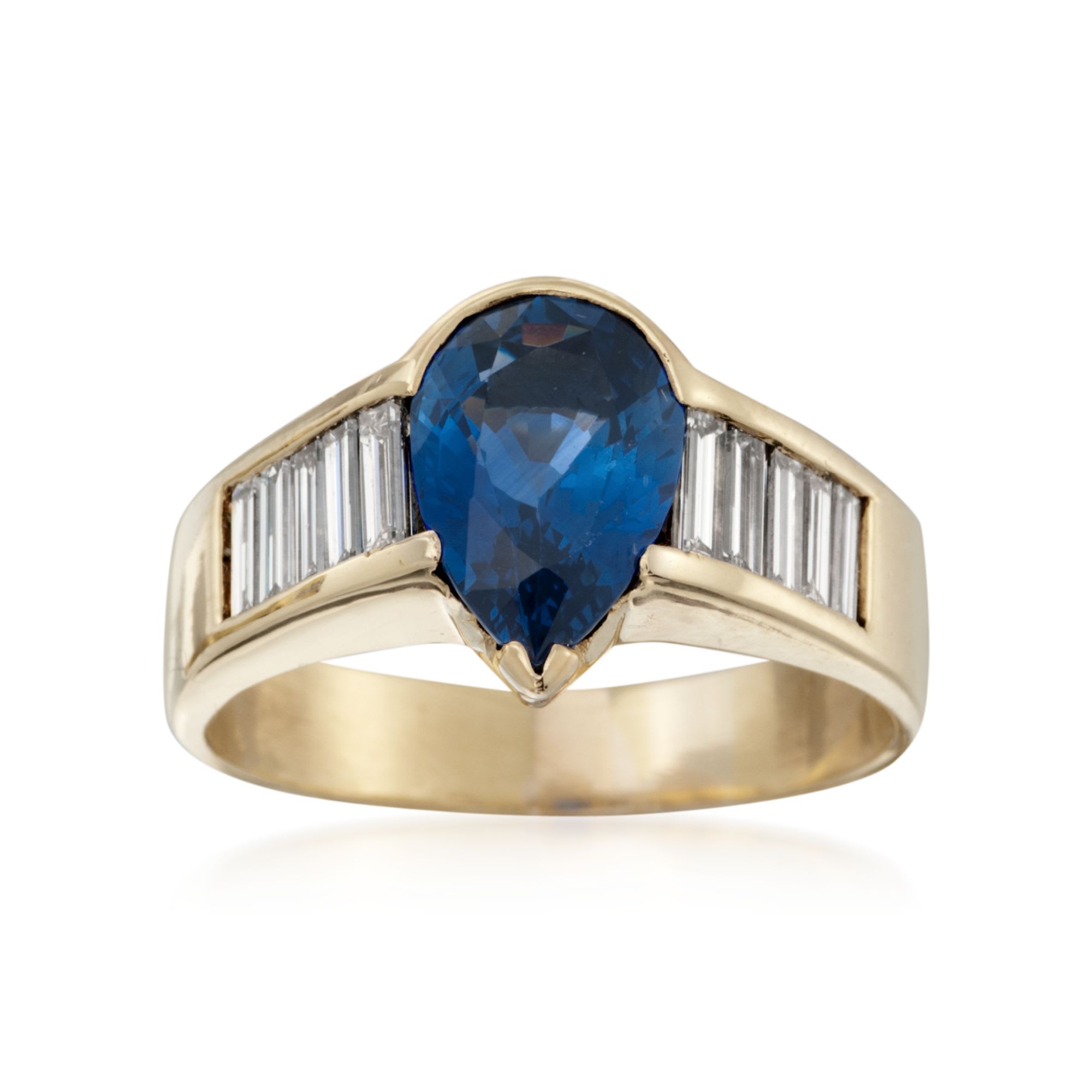 C. 1980 Vintage 2.70 Carat Sapphire and 1.35 ct. t.w. Diamond Ring in ...