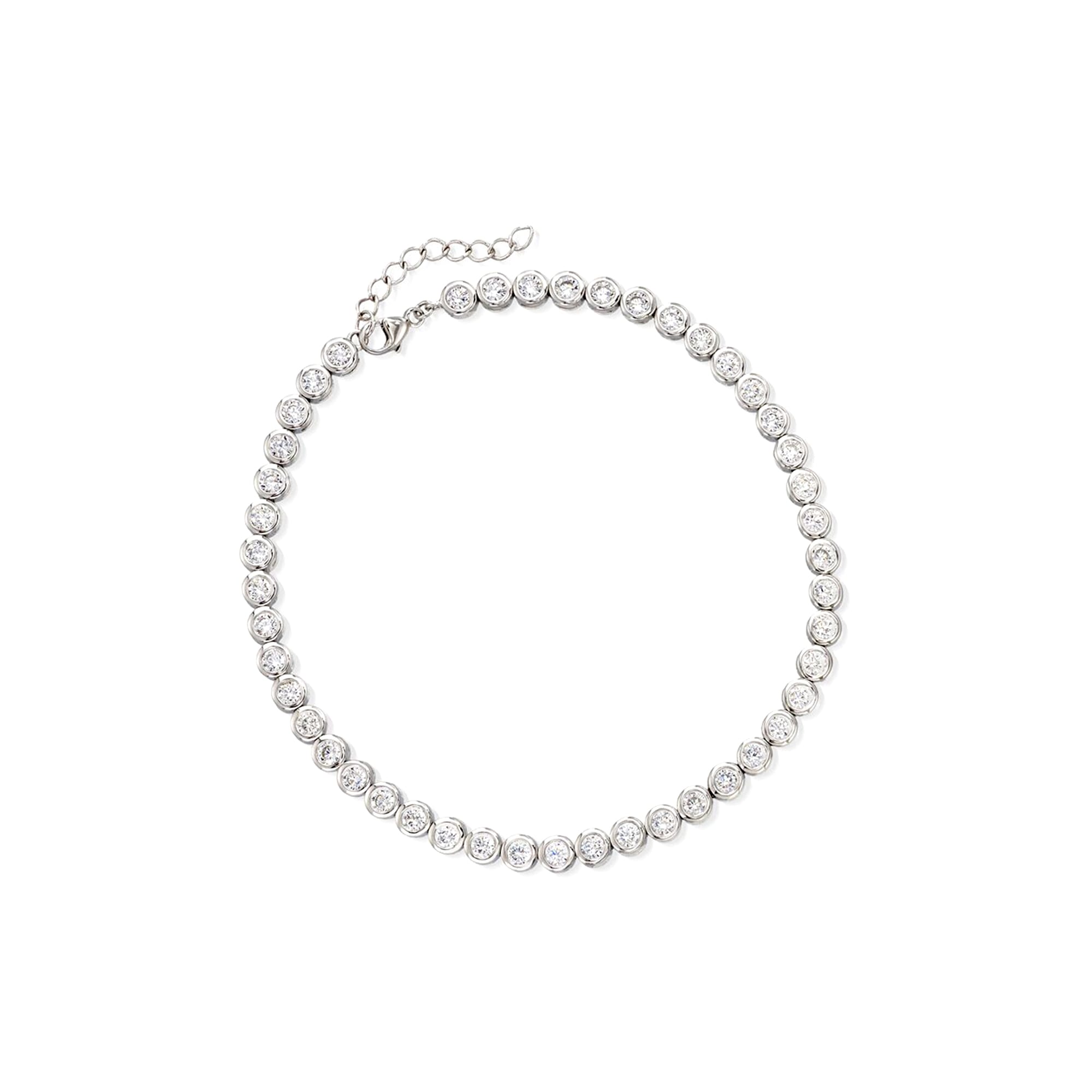 4.70 ct. t.w. CZ Anklet in Sterling Silver. 9