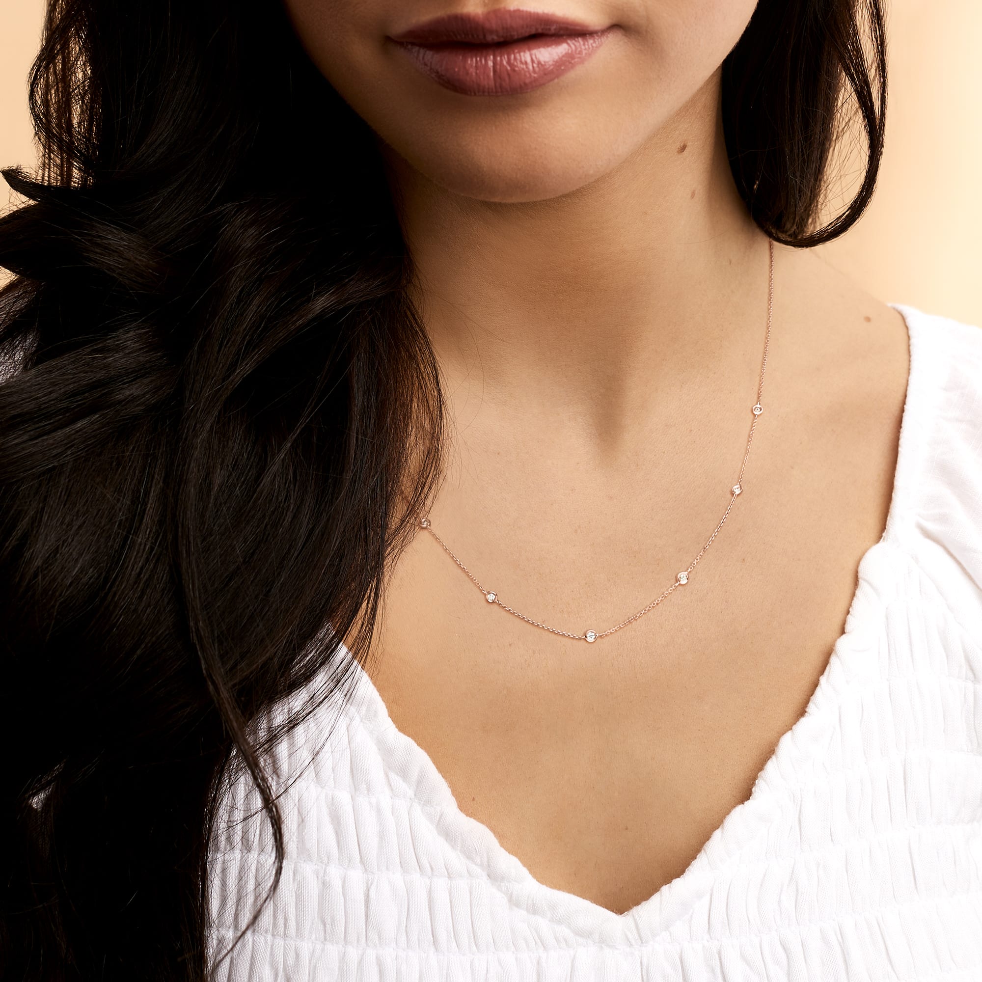 Tiny diamond online station necklace