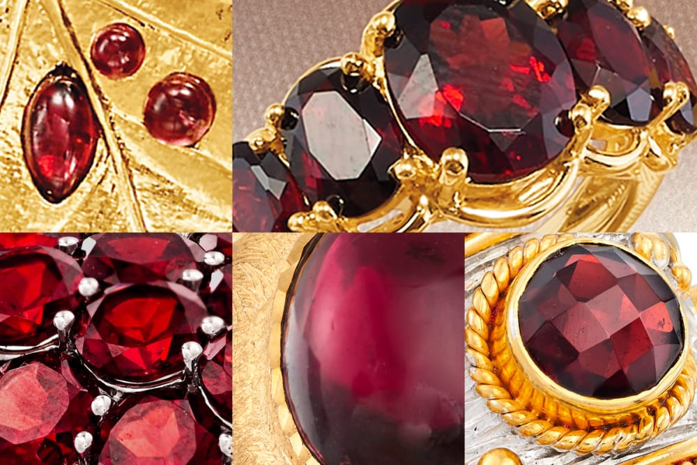 Collage of Garnet Jewelry Tile #2