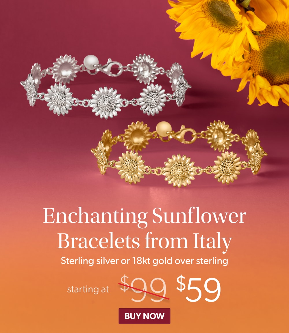 Enchanting Sunflower Bracelet from Italy. Starting at $59