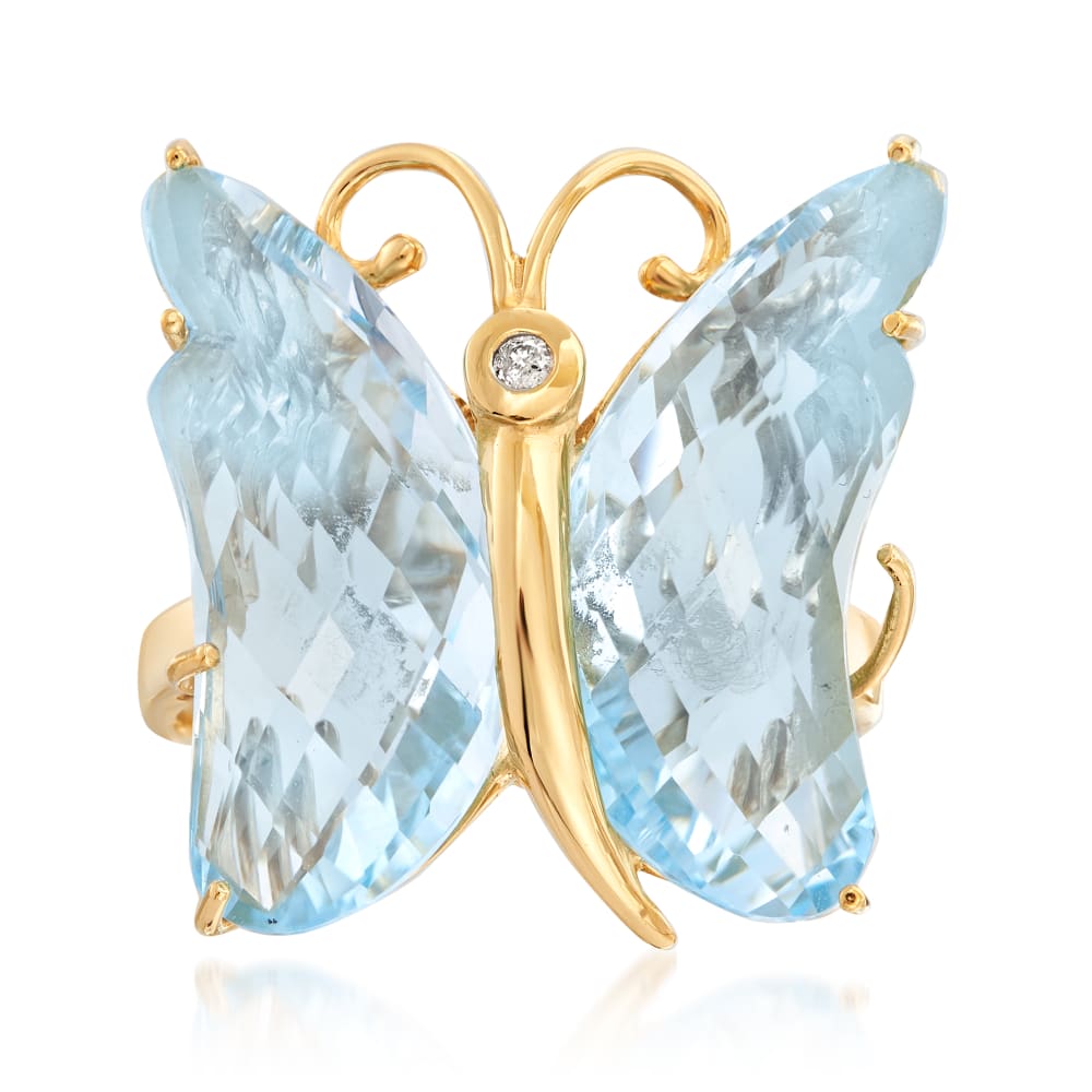 Blue topaz sales butterfly ring