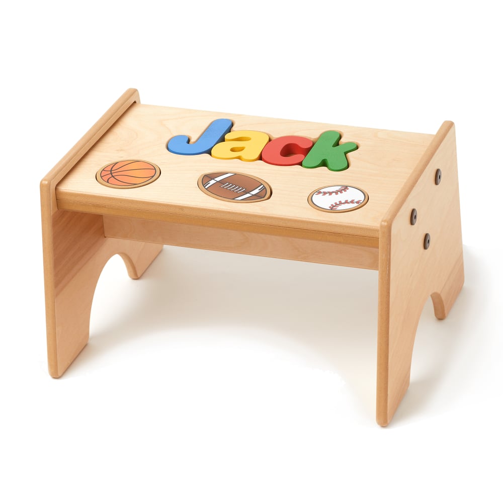 Personalized child puzzle step stool discount