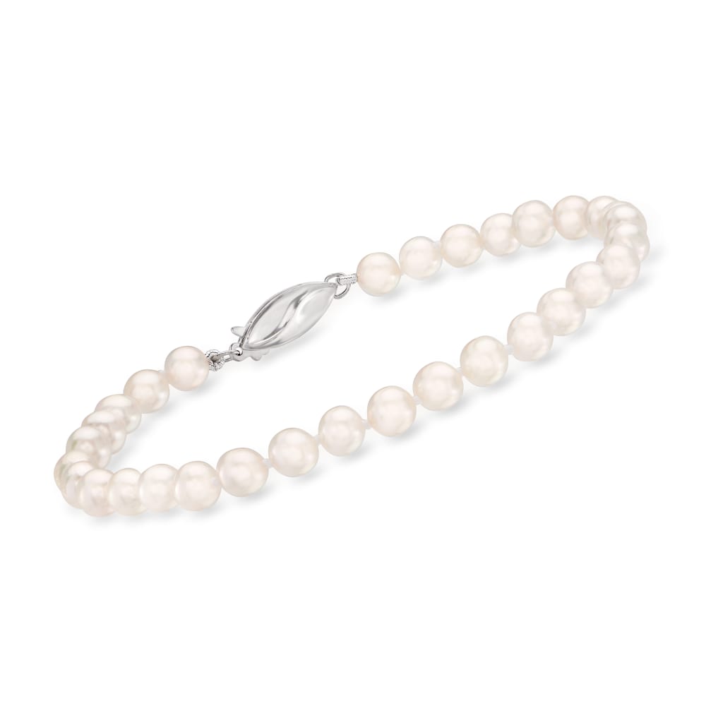 6.5-7.0mm Akoya White Pearl Bracelet- Choose Your Quality