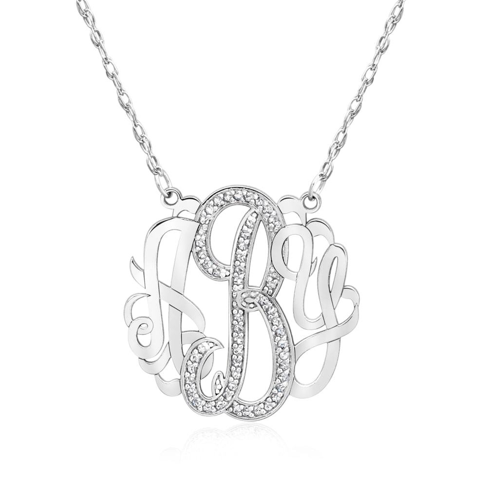 Square Diamond Initial Necklace – Baby Gold