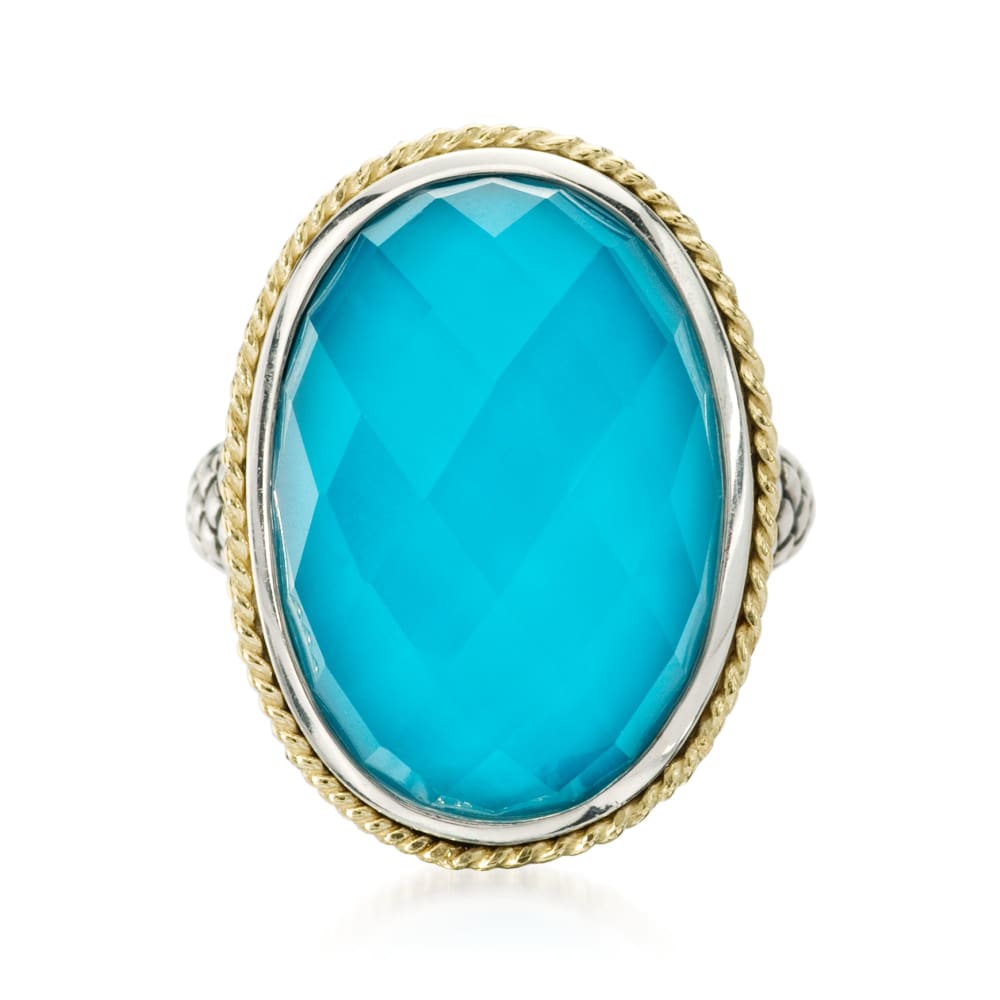 Andrea Candela Turquoise Doublet Ring in 18kt Yellow Gold and