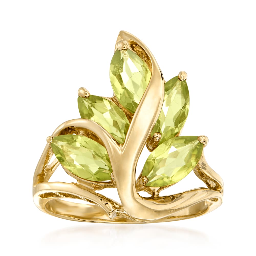 Peridot leaf ring cheap