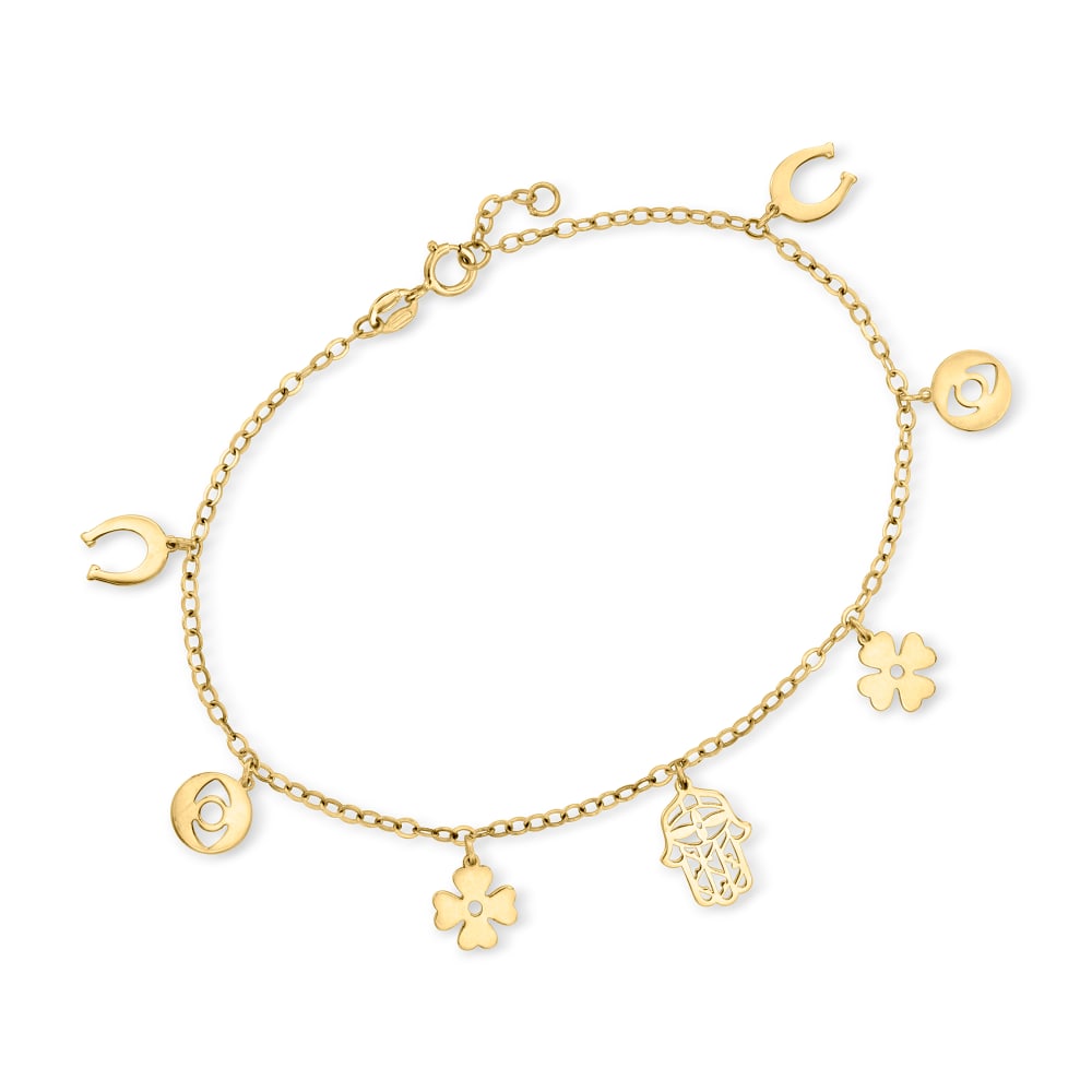 shopping online Ross Simons Silver Enameled Child Ladybug Charm Bracelet  4-5 | kancelariapiechaczek.pl