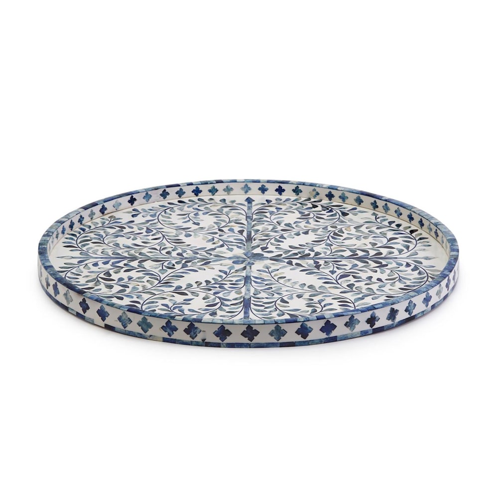 Jaipur Palace Blue and White Round Decorative Tray Ross Simons