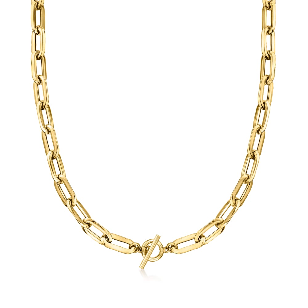 Long Gold Paperclip Chain Necklace for Women – namana.london
