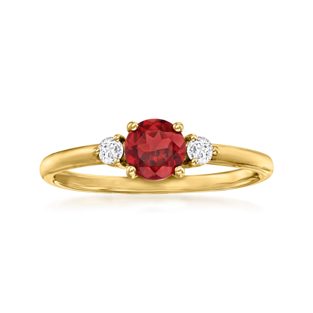Garnet and diamond discount 14kt yellow gold ring