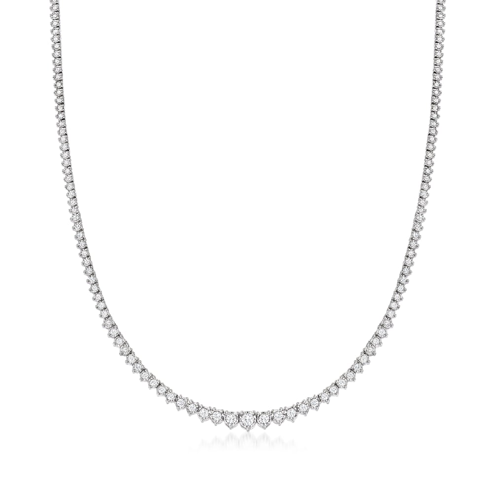 3.00 ct. t.w. Diamond Tennis Necklace in Sterling Silver | Ross-Simons