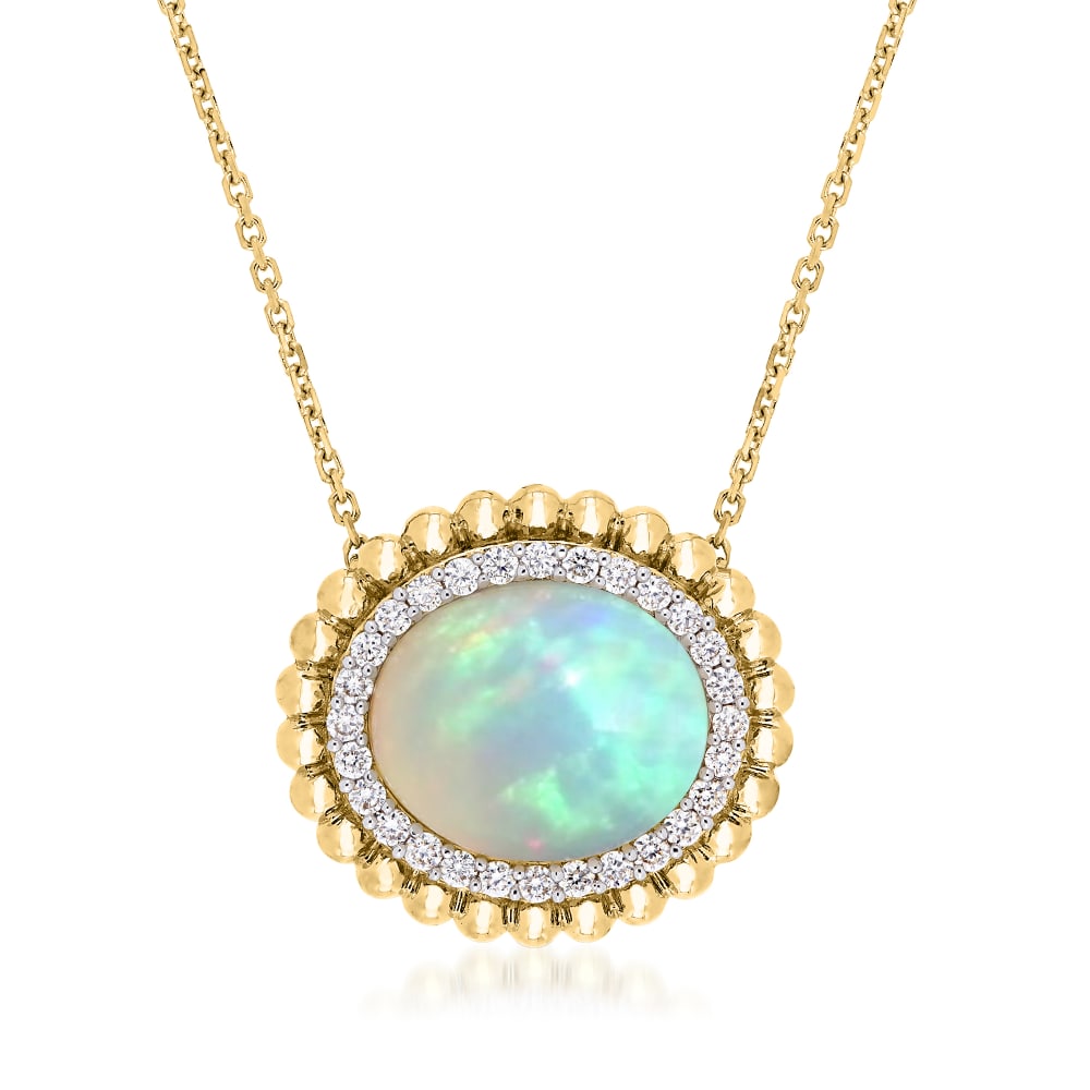 Syna Cosmic Ethiopian Opal Diamond Pendant - Elizabeth Bruns, Inc.