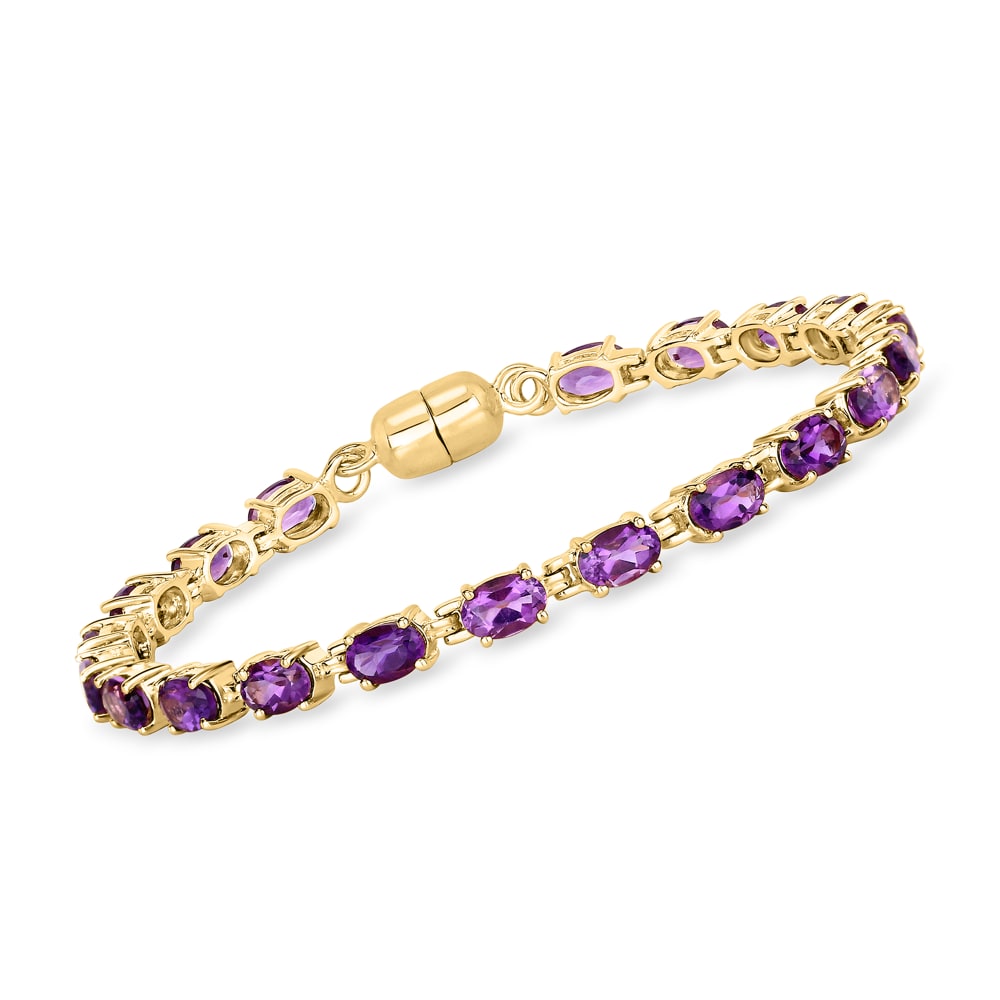 Amethyst tennis hot sale bracelet gold