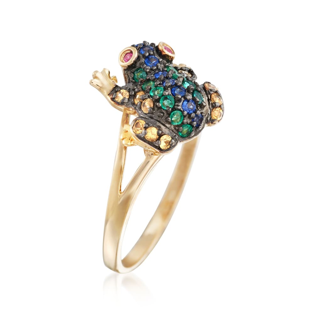 32 ct. t.w. Multi Stone Frog Ring in 14kt Yellow Gold Ross Simons