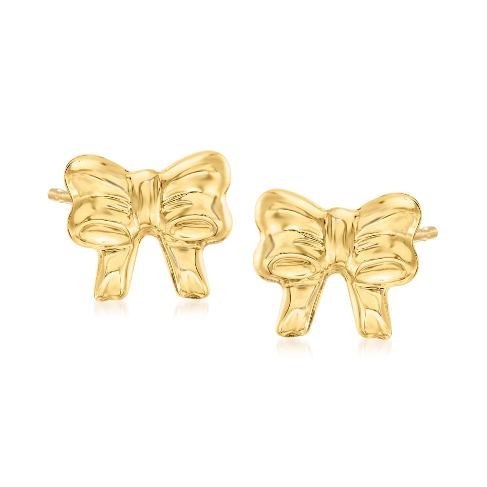 14k gold bow earrings sale